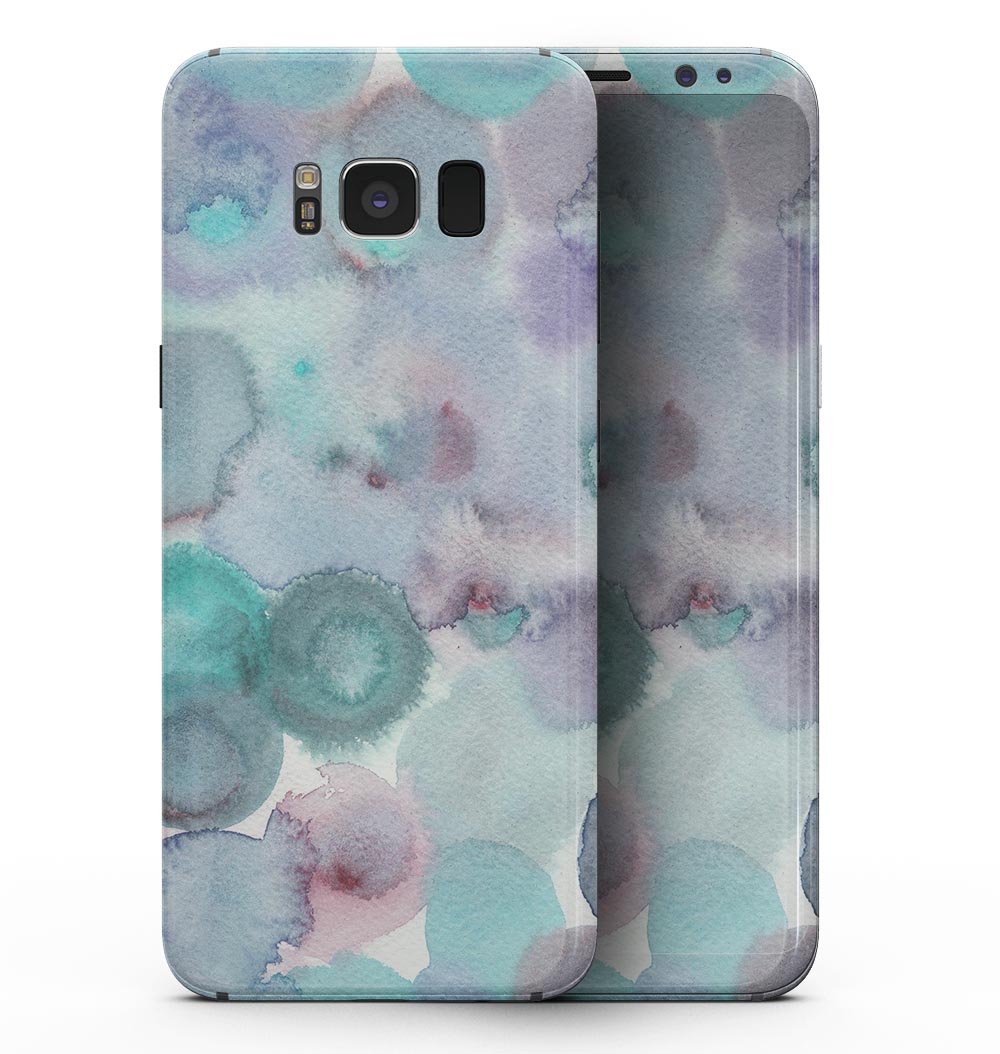 Green Blotted WaterColor Texture skin for Samsung Galaxy S8, showcasing vibrant colors and artistic design.