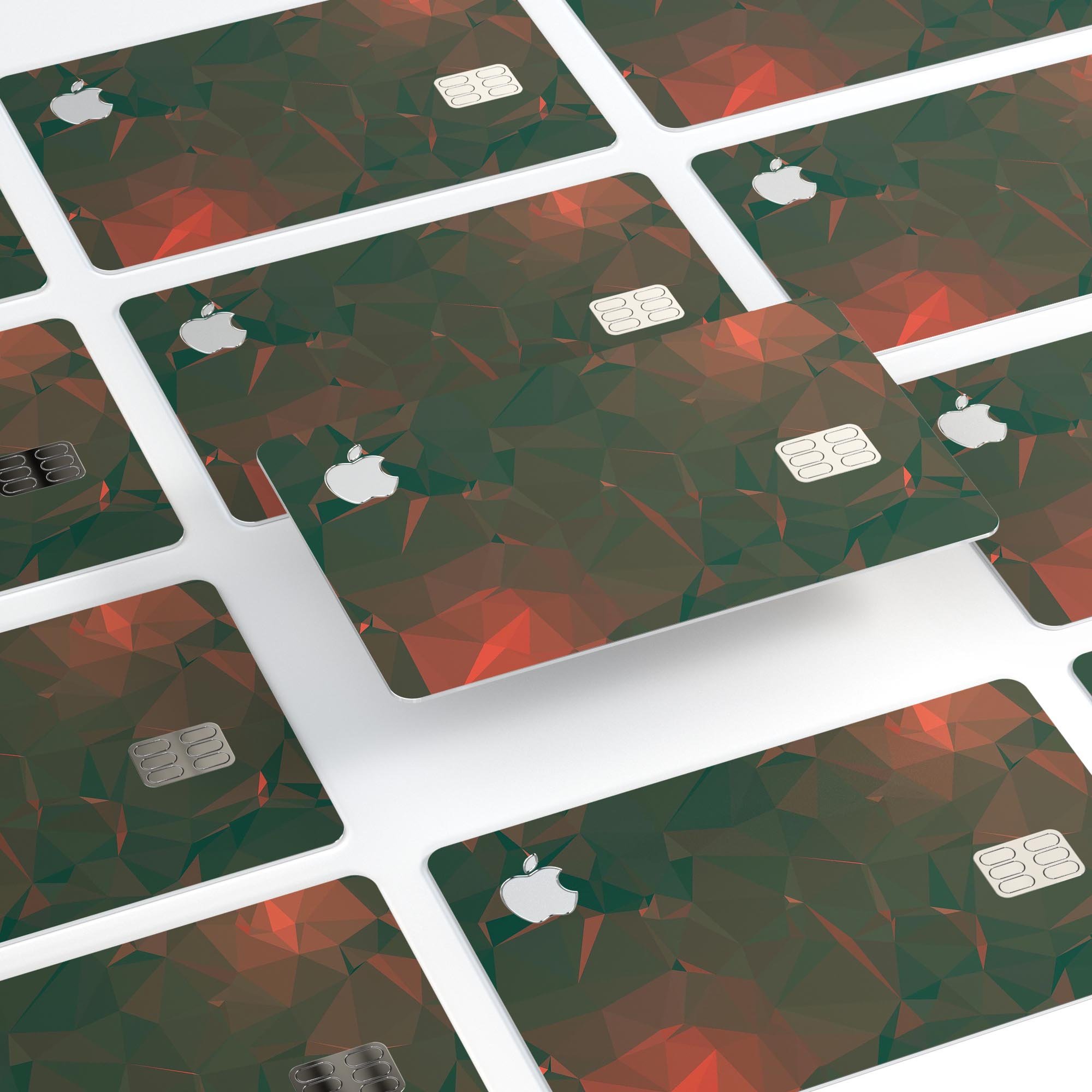 Green Geometric V10 decal skin for Apple Card, showcasing a stylish geometric design with a premium finish.