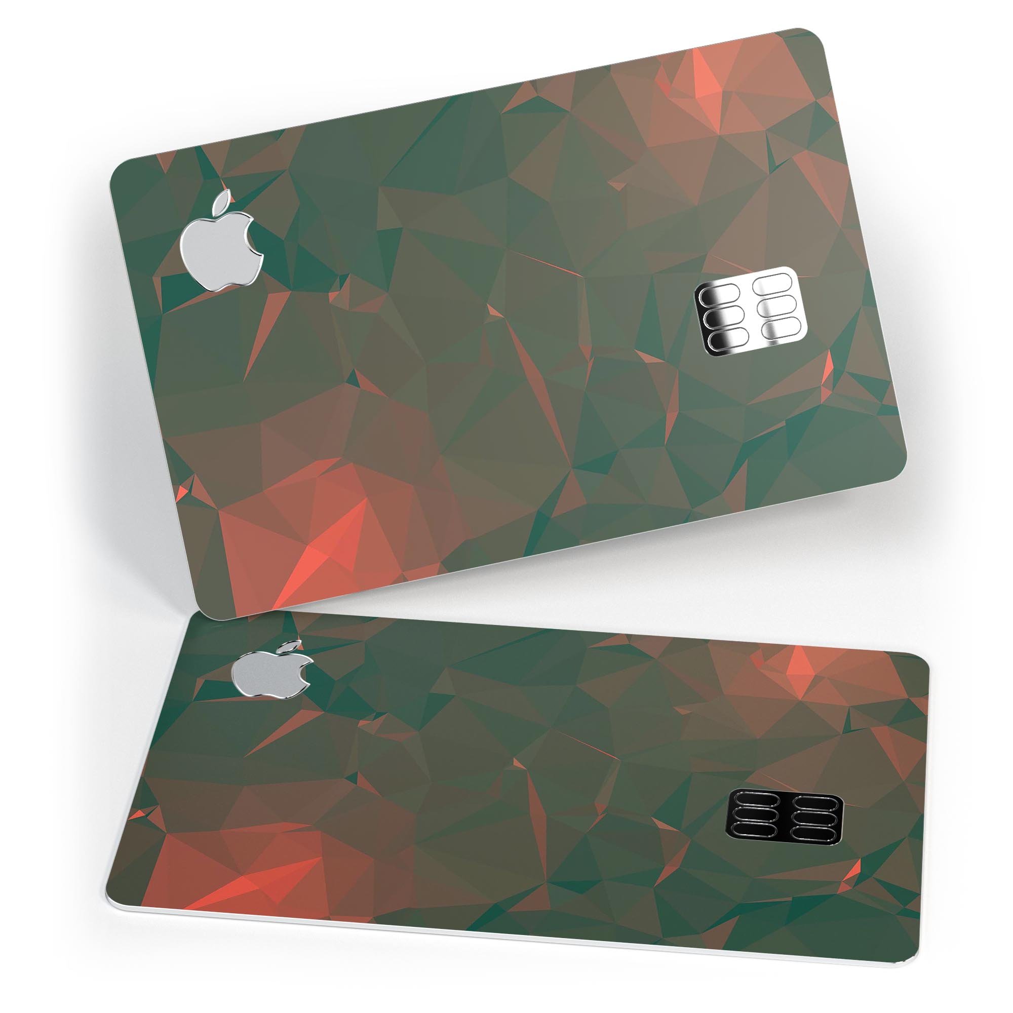 Green Geometric V10 decal skin for Apple Card, showcasing a stylish geometric design with a premium finish.
