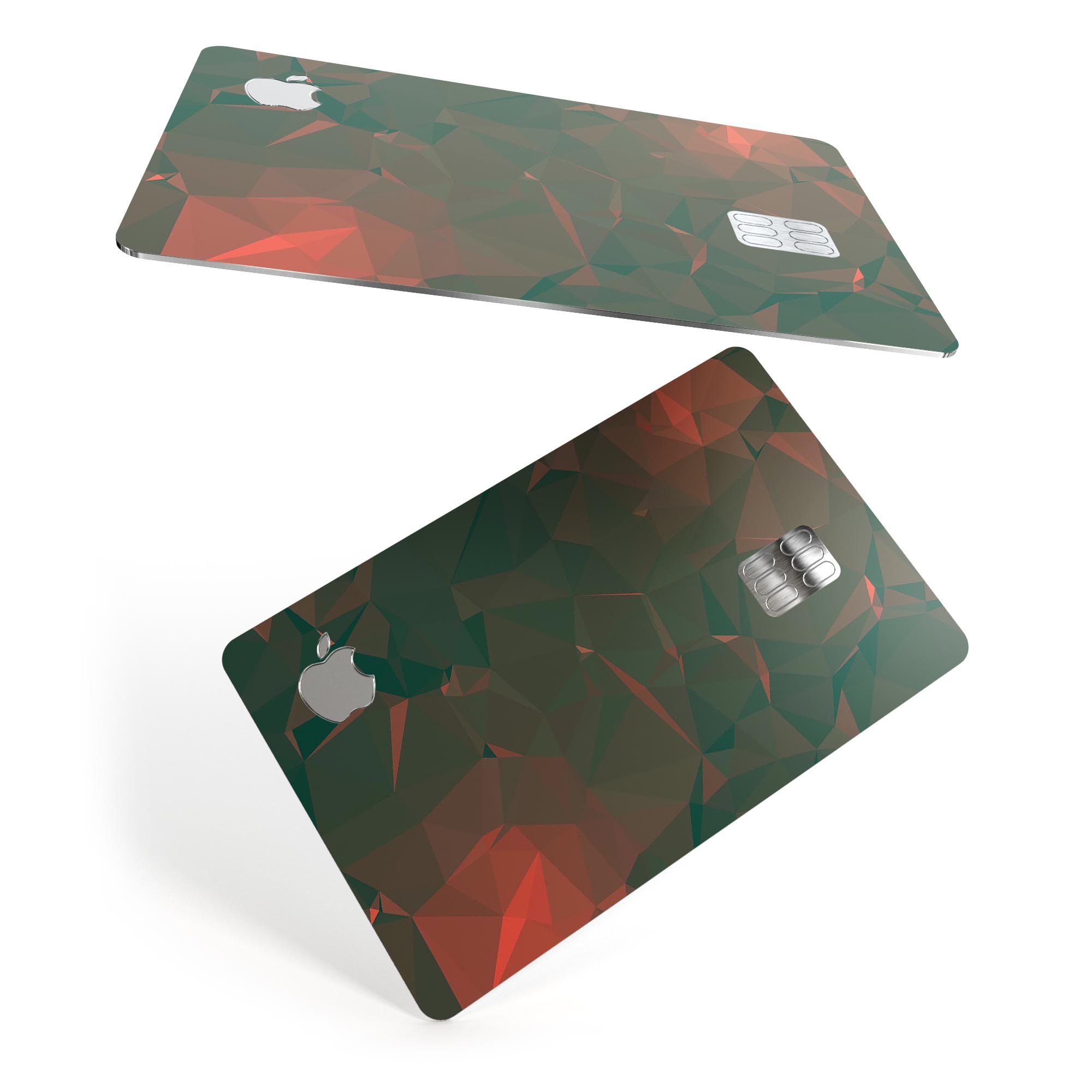 Green Geometric V10 decal skin for Apple Card, showcasing a stylish geometric design with a premium finish.
