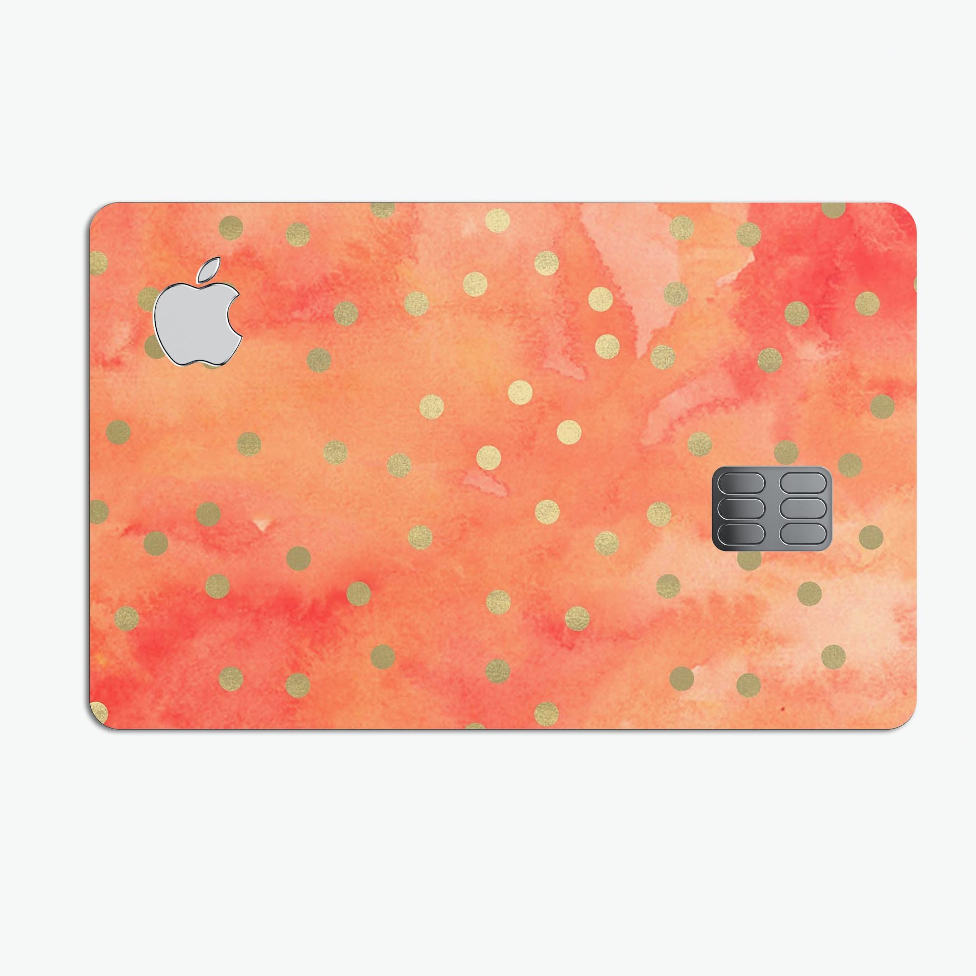 Green Polka Dots Over Water Colored Fire decal on an Apple Card, showcasing vibrant design and premium quality.