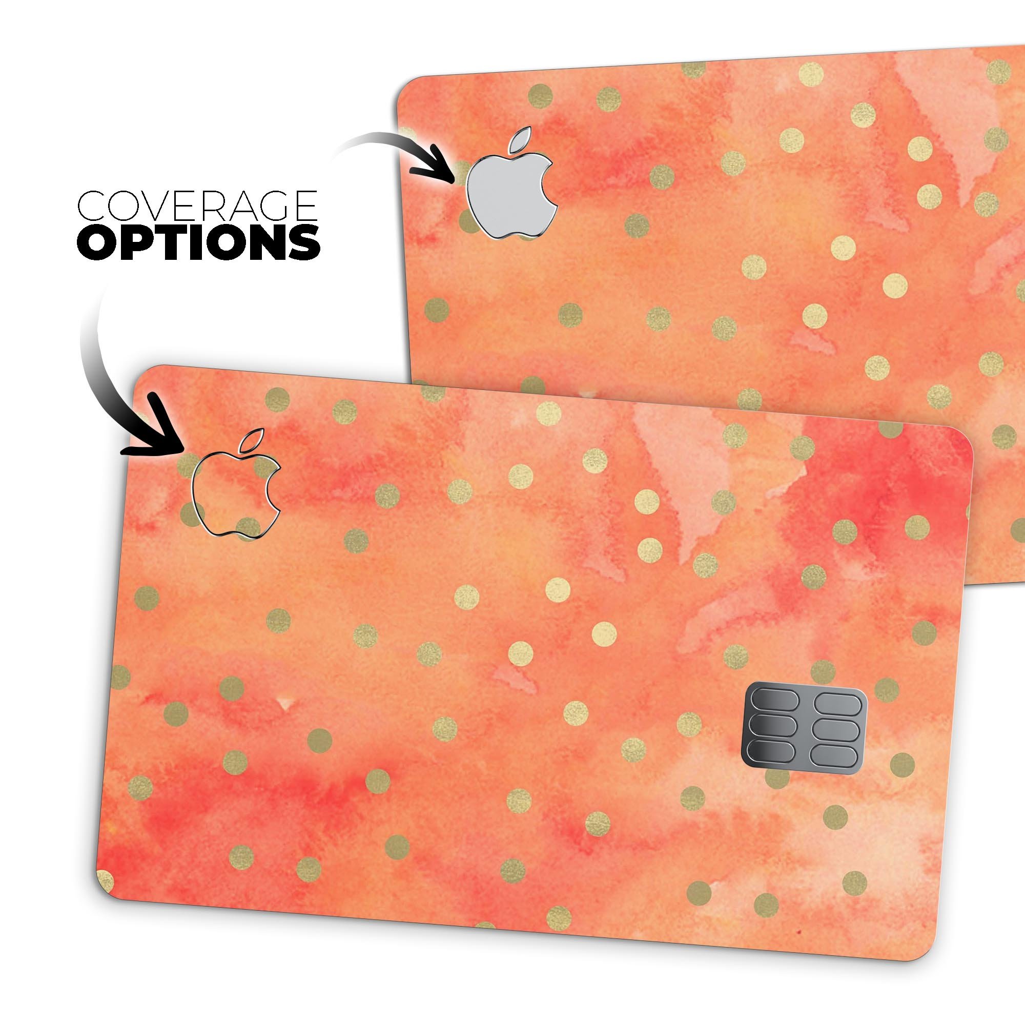 Green Polka Dots Over Water Colored Fire decal on an Apple Card, showcasing vibrant design and premium quality.