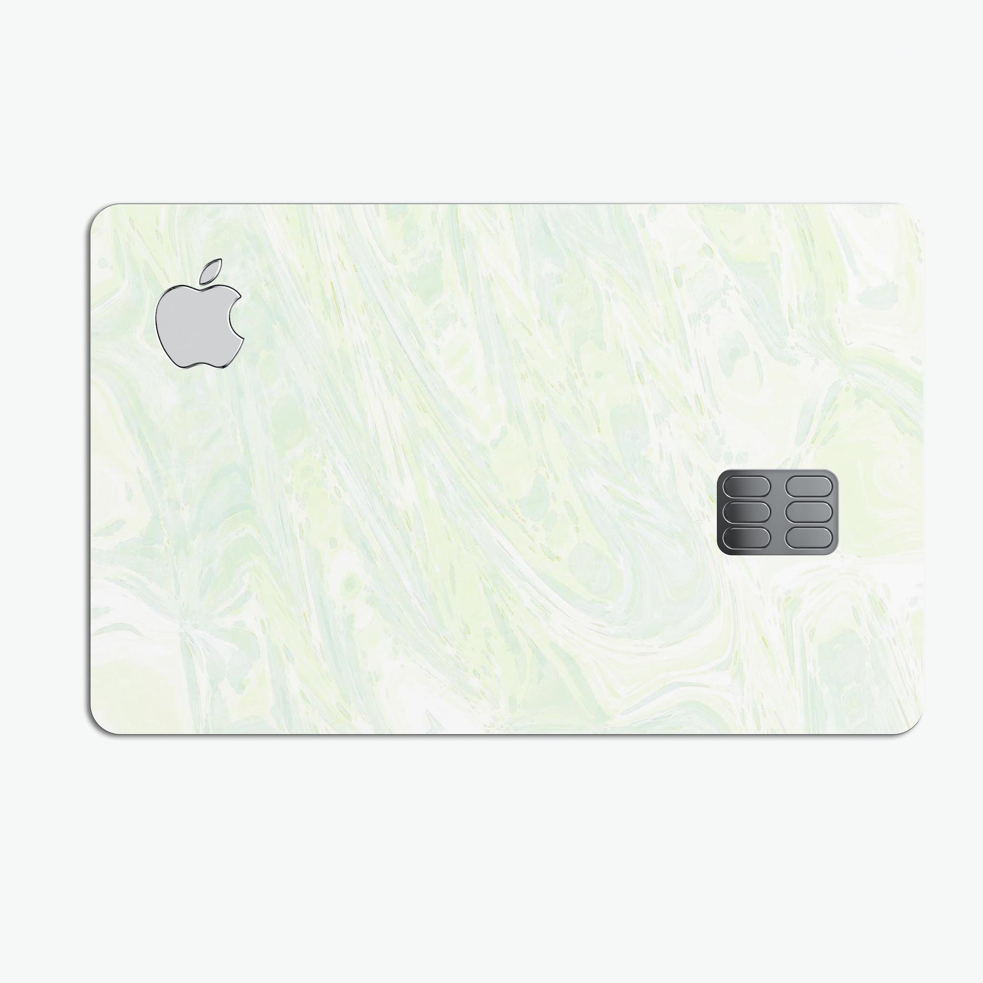 Green Slate Marble Surface V44 decal skin for Apple Card, showcasing premium vinyl design and protective features.