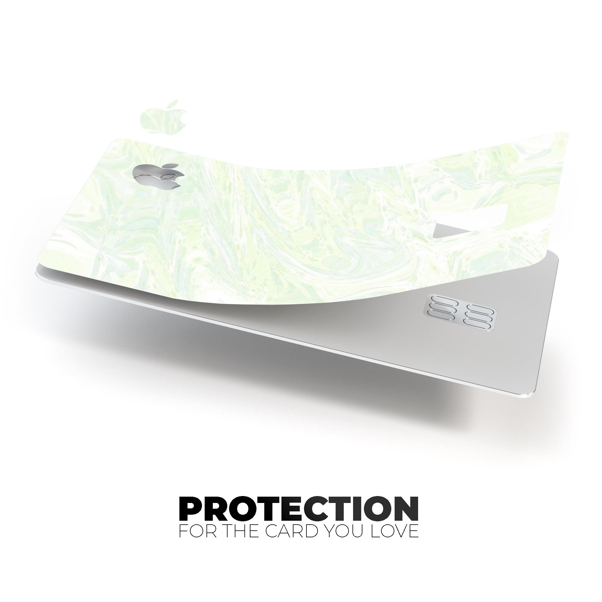 Green Slate Marble Surface V44 decal skin for Apple Card, showcasing premium vinyl design and protective features.