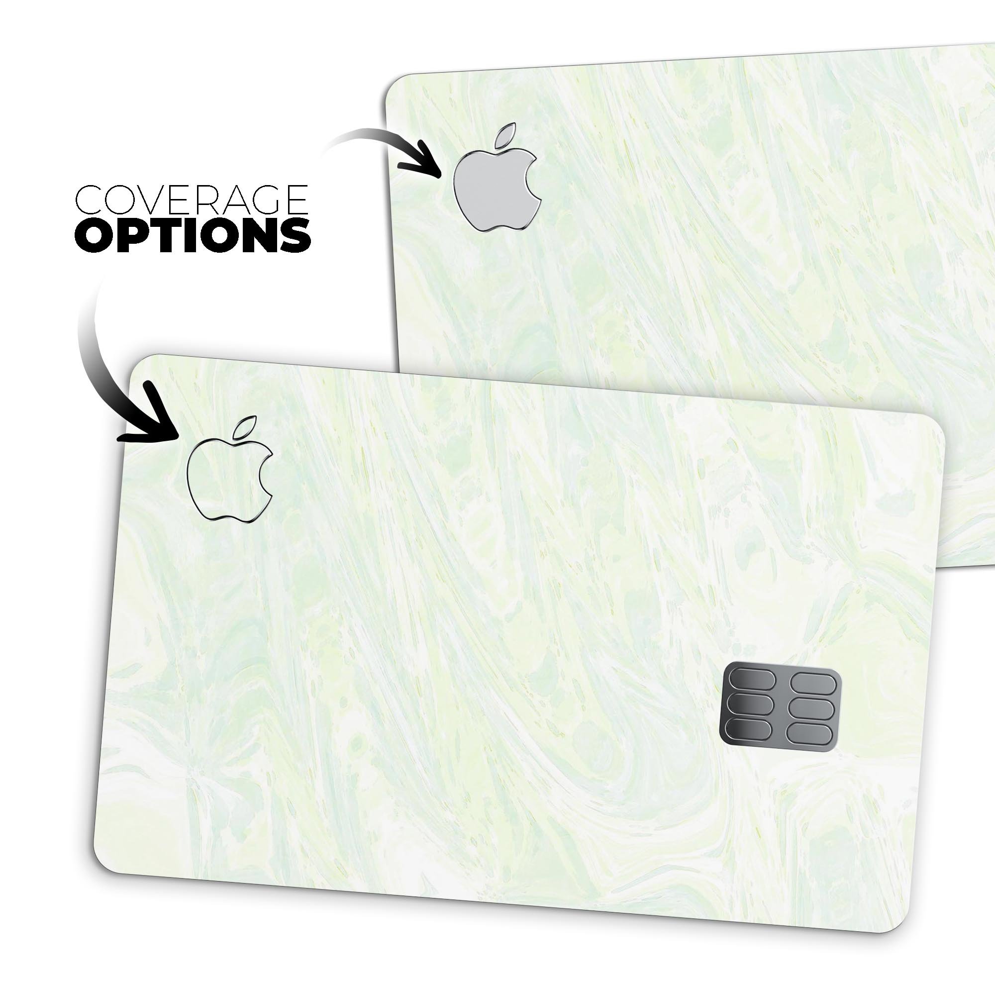 Green Slate Marble Surface V44 decal skin for Apple Card, showcasing premium vinyl design and protective features.
