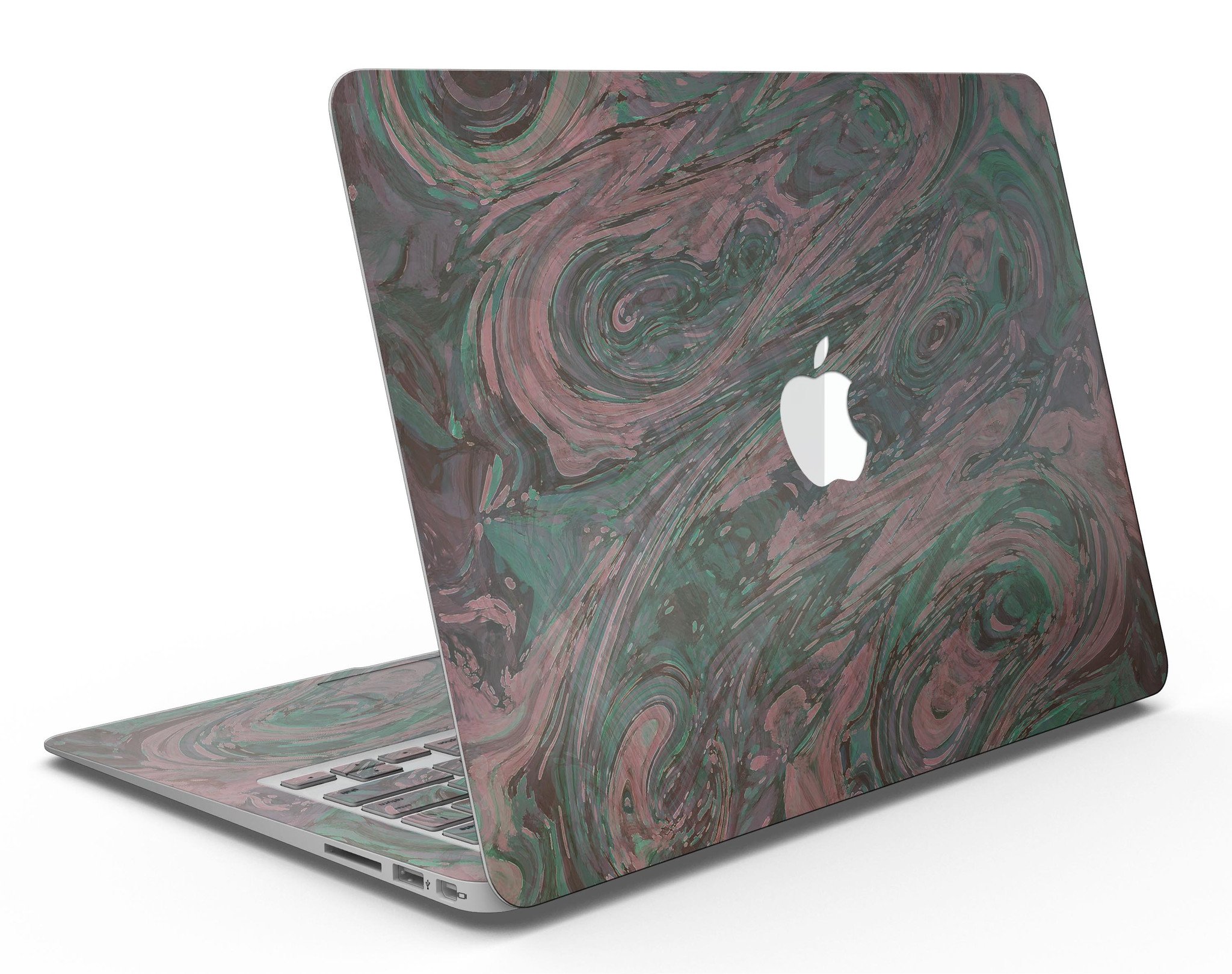 Green Slate Marble Skin Kit for MacBook Air, showcasing a stylish marble design on a sleek device.