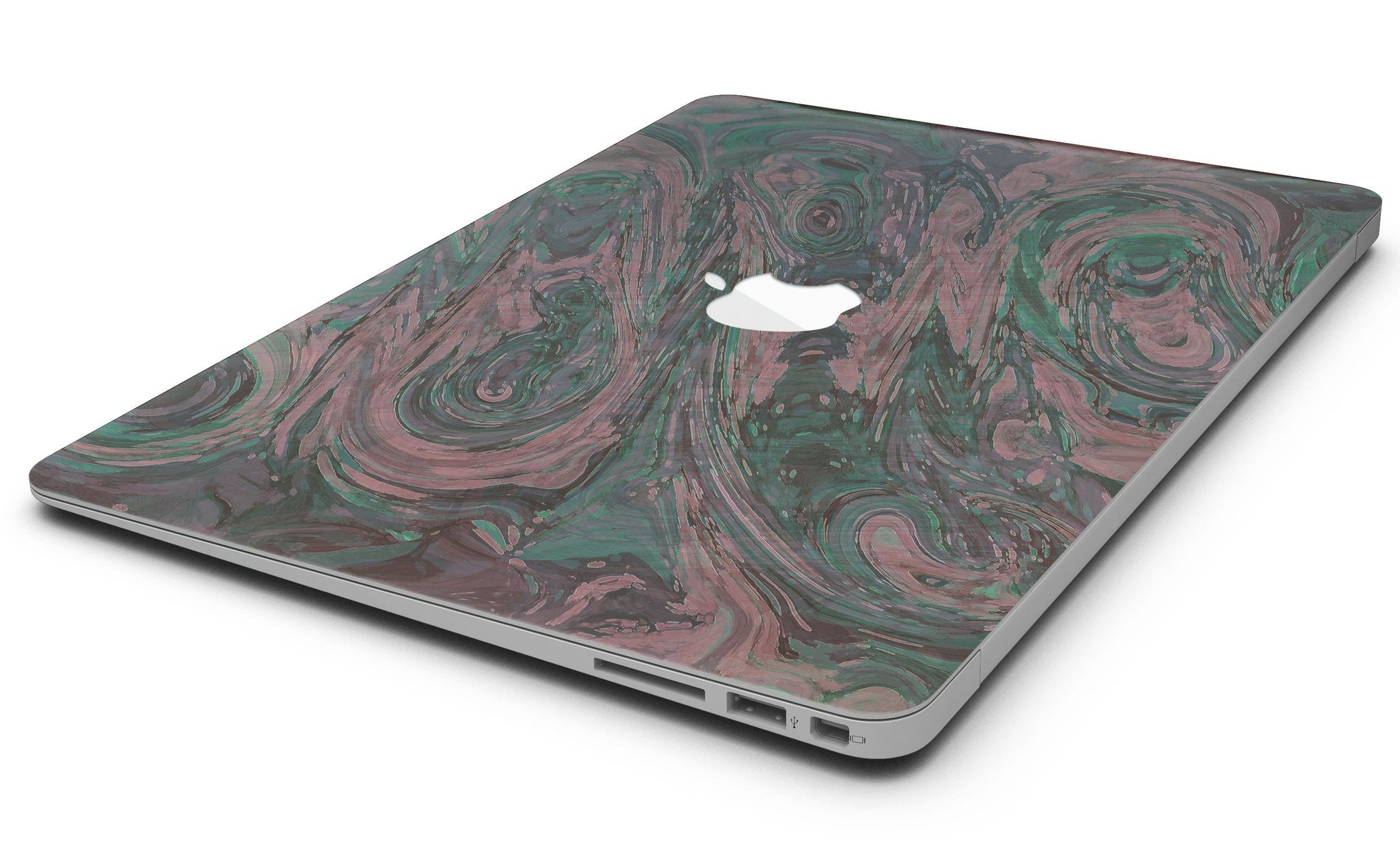 Green Slate Marble Skin Kit for MacBook Air, showcasing a stylish marble design on a sleek device.