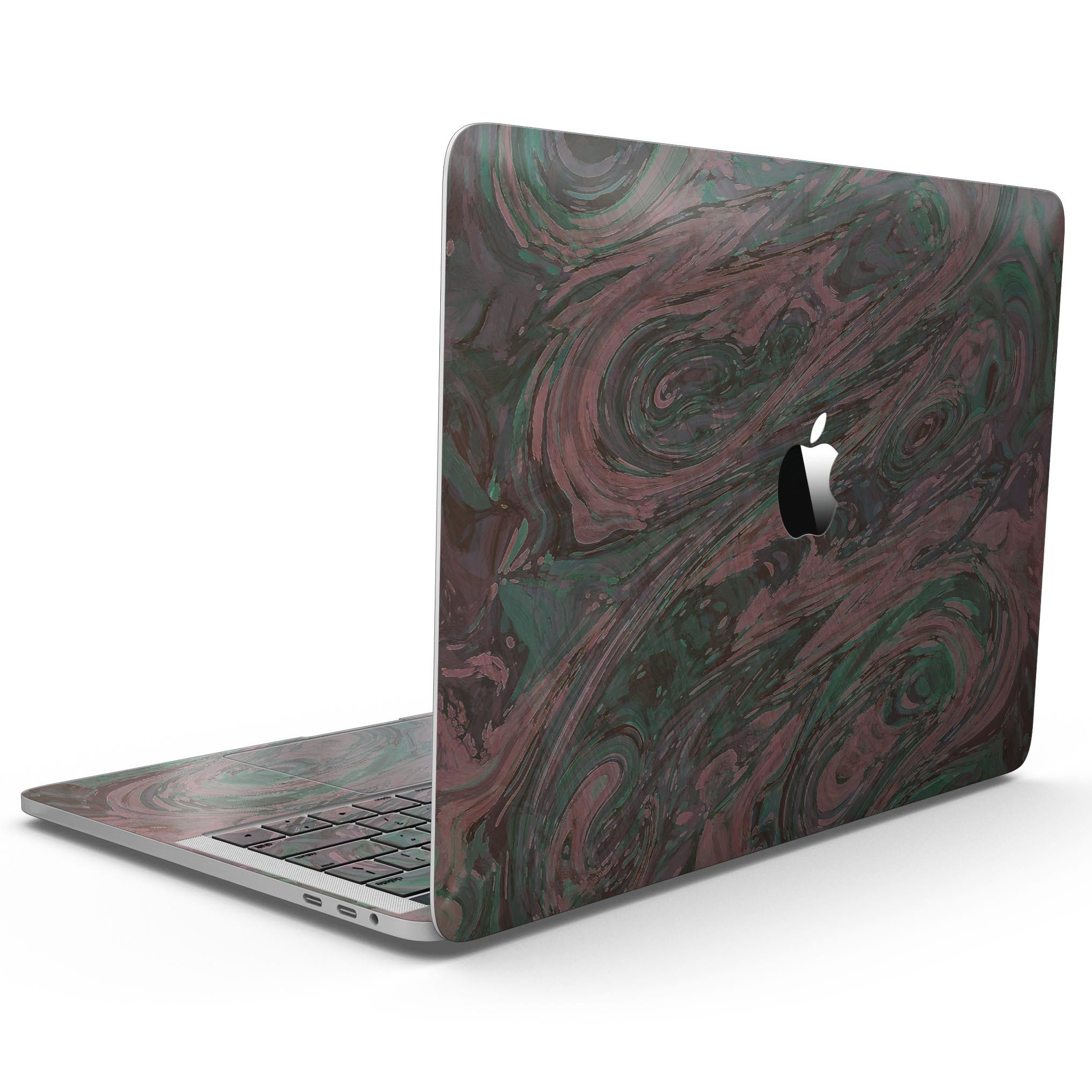 Green Slate Marble Skin Kit for MacBook Pro with Touch Bar, showcasing a stylish marble design.