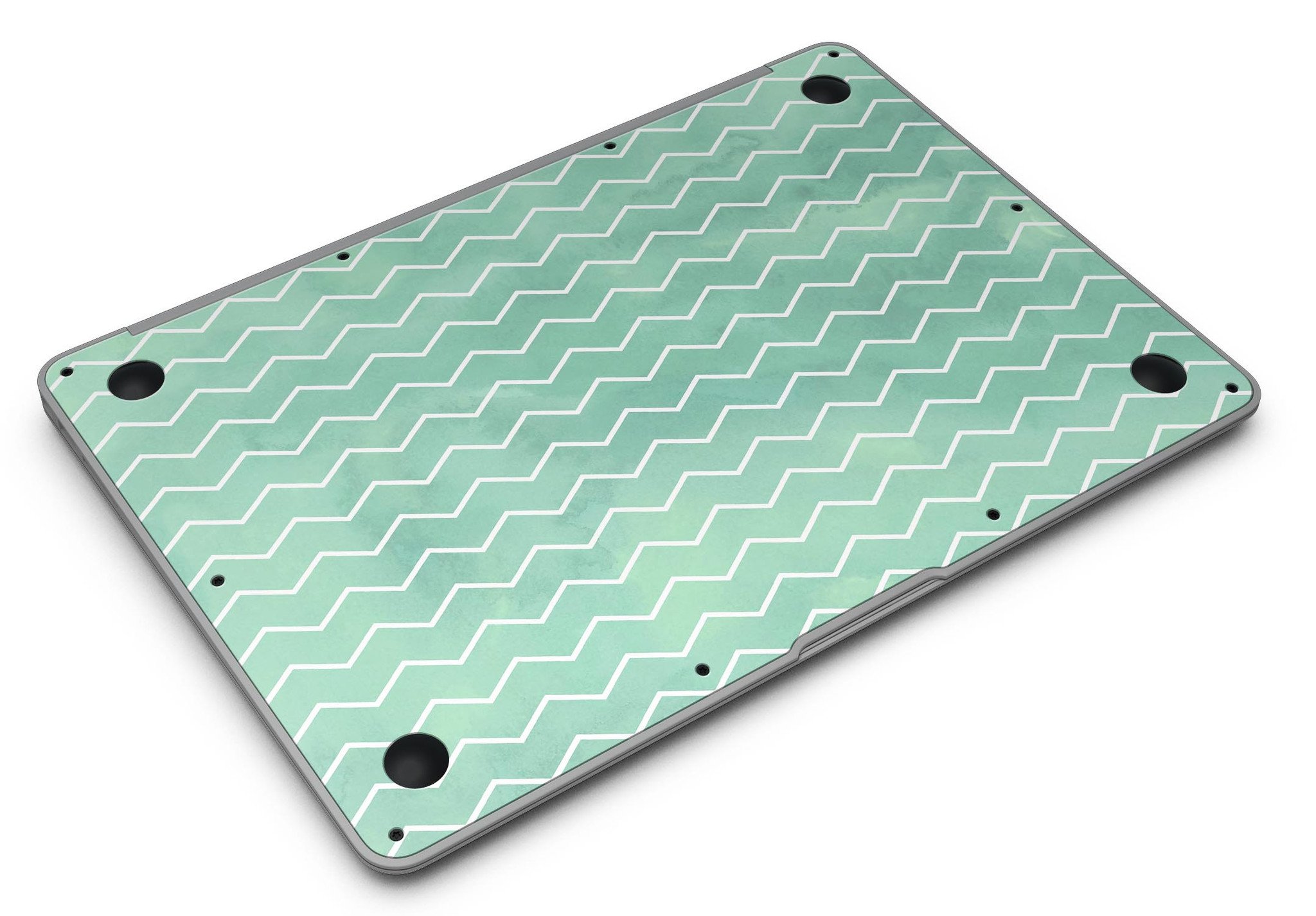 Green Watercolor Chevron MacBook Air Skin Kit showcasing a vibrant chevron pattern on a sleek device.