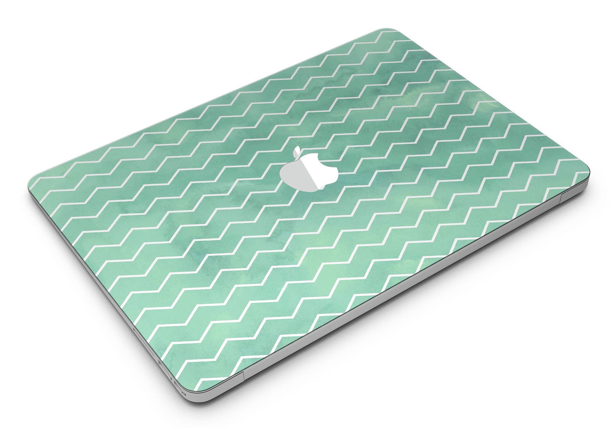 Green Watercolor Chevron MacBook Air Skin Kit showcasing a vibrant chevron pattern on a sleek device.