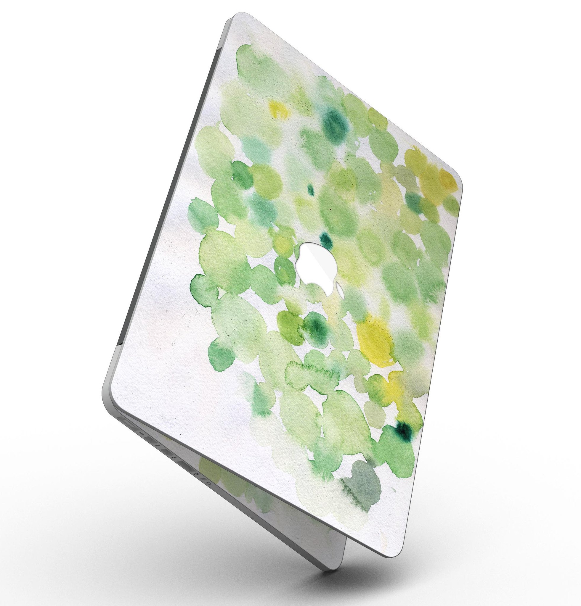 Green WaterColor Texture skin for MacBook Pro with Retina Display, showcasing vibrant colors and a sleek design.