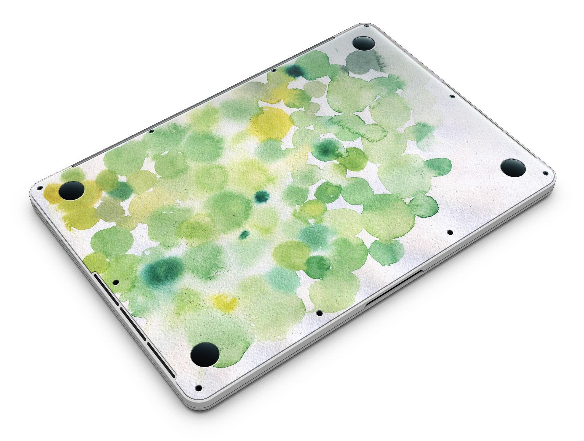 Green WaterColor Texture skin for MacBook Pro with Retina Display, showcasing vibrant colors and a sleek design.