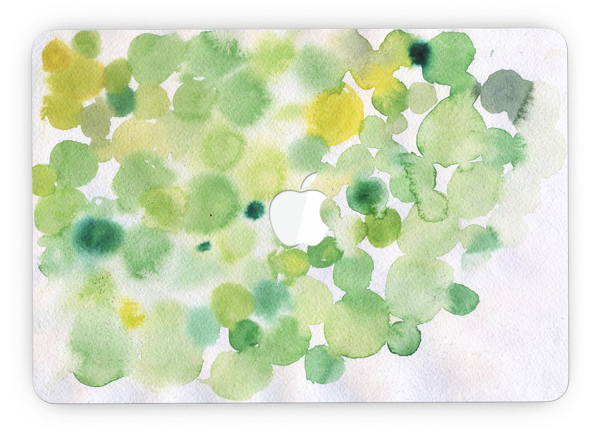 Green WaterColor Texture skin for MacBook Pro with Retina Display, showcasing vibrant colors and a sleek design.
