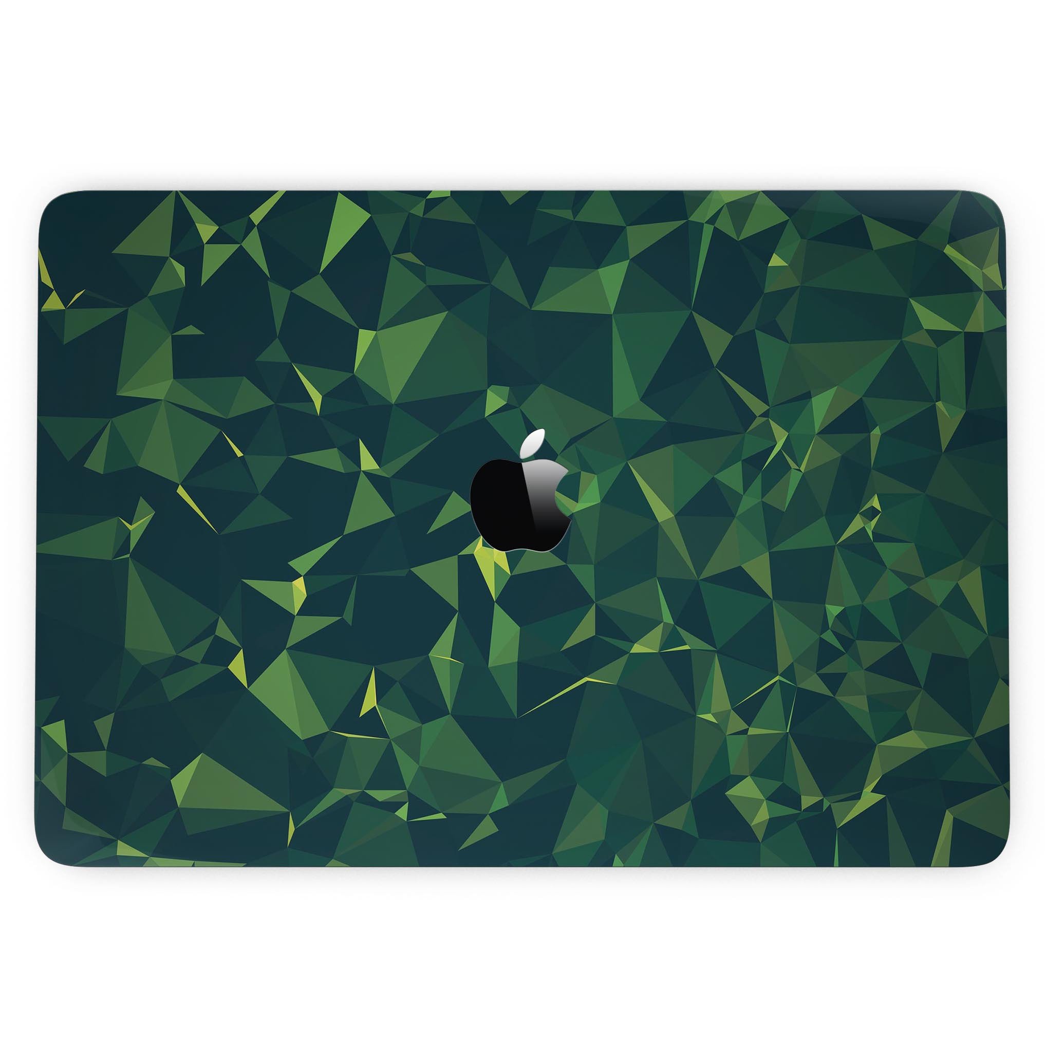 Greenage Geometric V13 skin kit for MacBook Pro with Touch Bar, showcasing a stylish geometric design in premium vinyl.