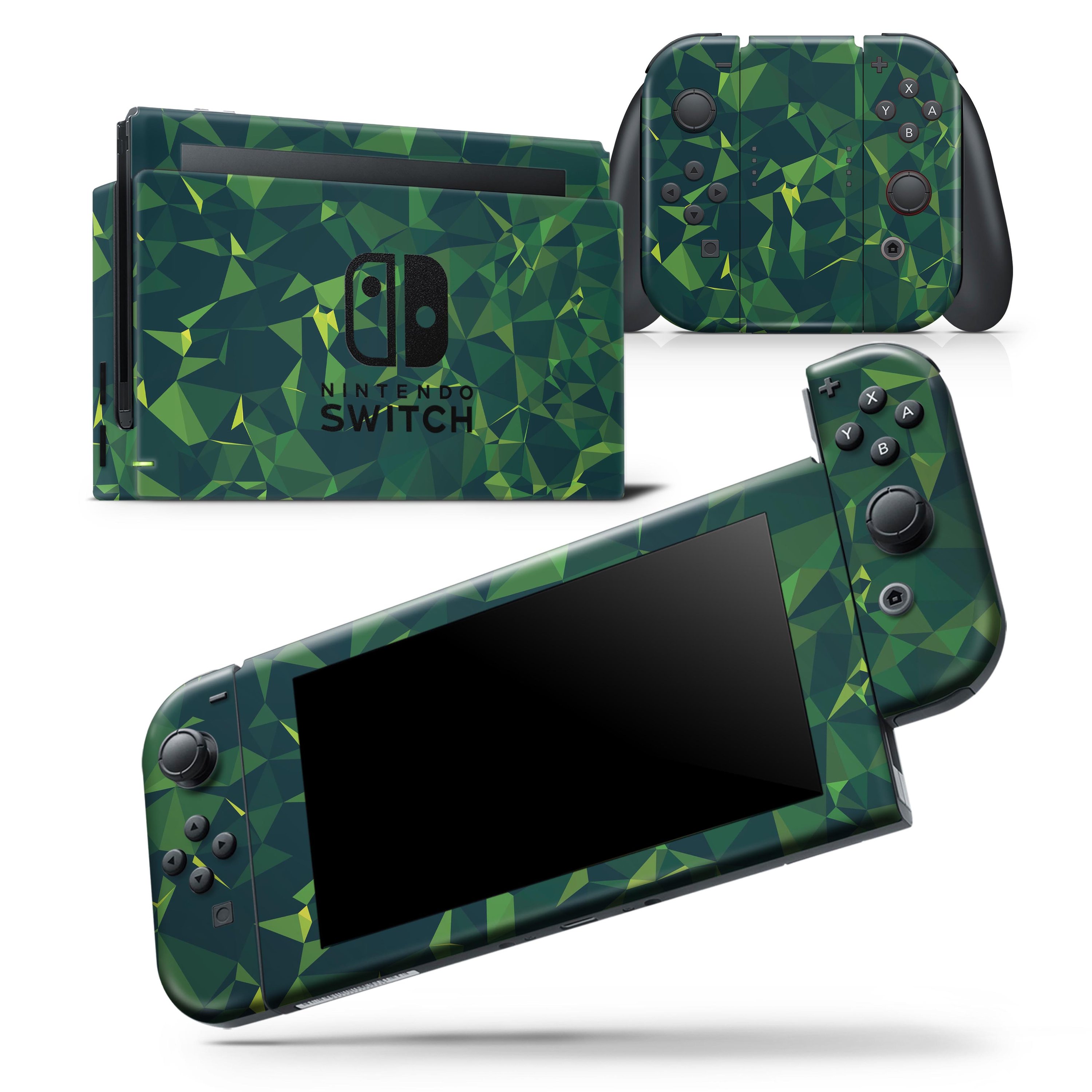 Greenage Geometric V13 skin wrap decal for Nintendo Switch Lite, featuring a unique geometric design and premium vinyl material.