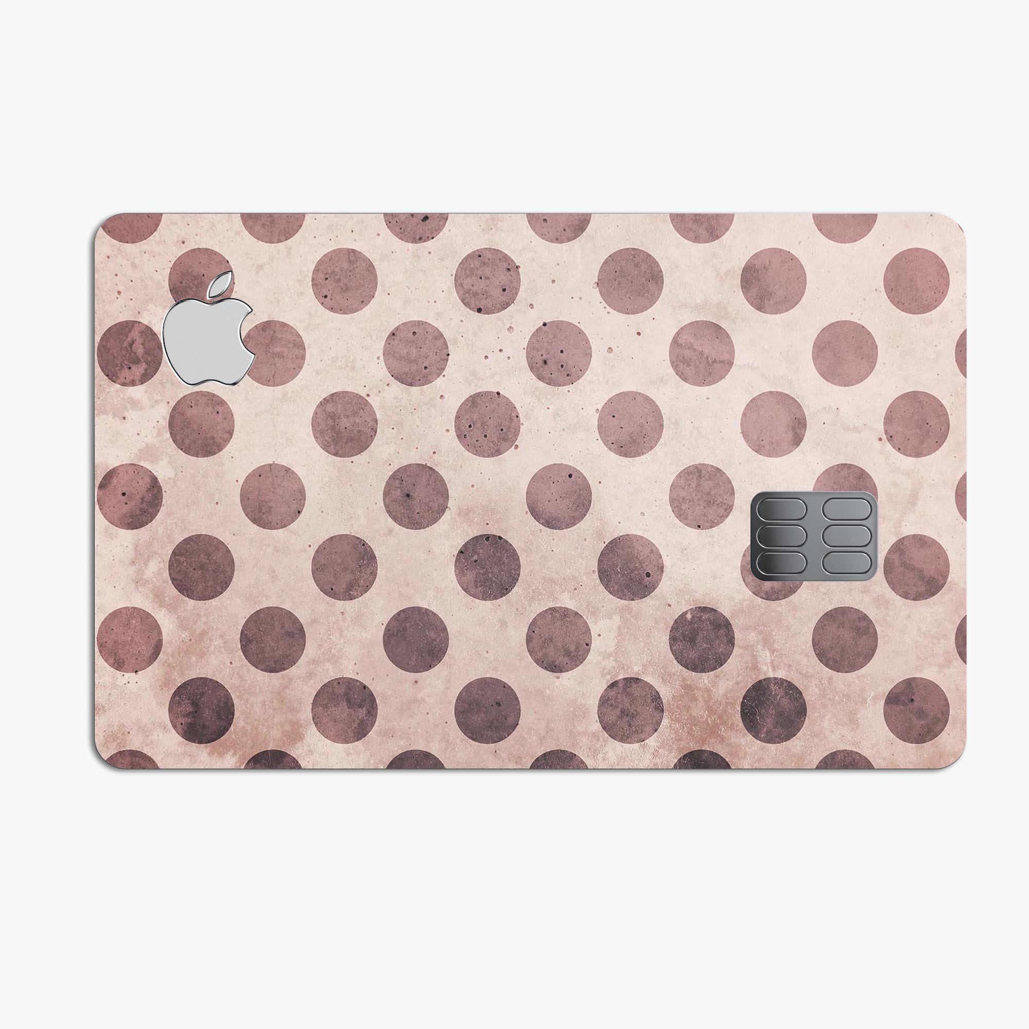 Grunge Brown and Tan Polkadot Pattern decal for Apple Card, showcasing a stylish design with premium vinyl material.