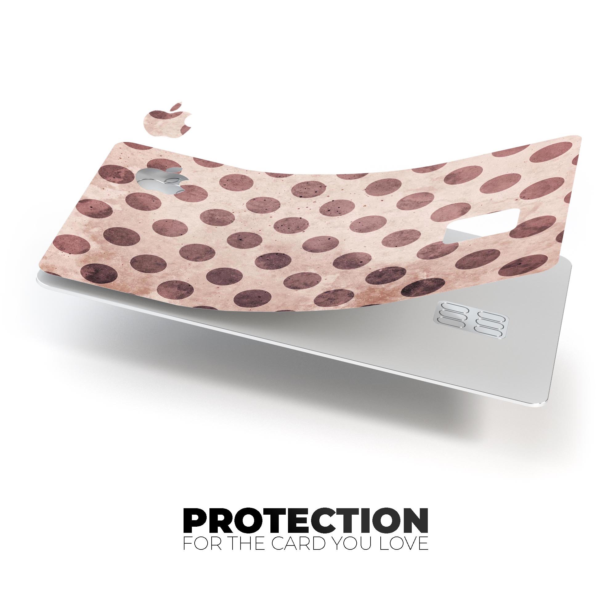 Grunge Brown and Tan Polkadot Pattern decal for Apple Card, showcasing a stylish design with premium vinyl material.