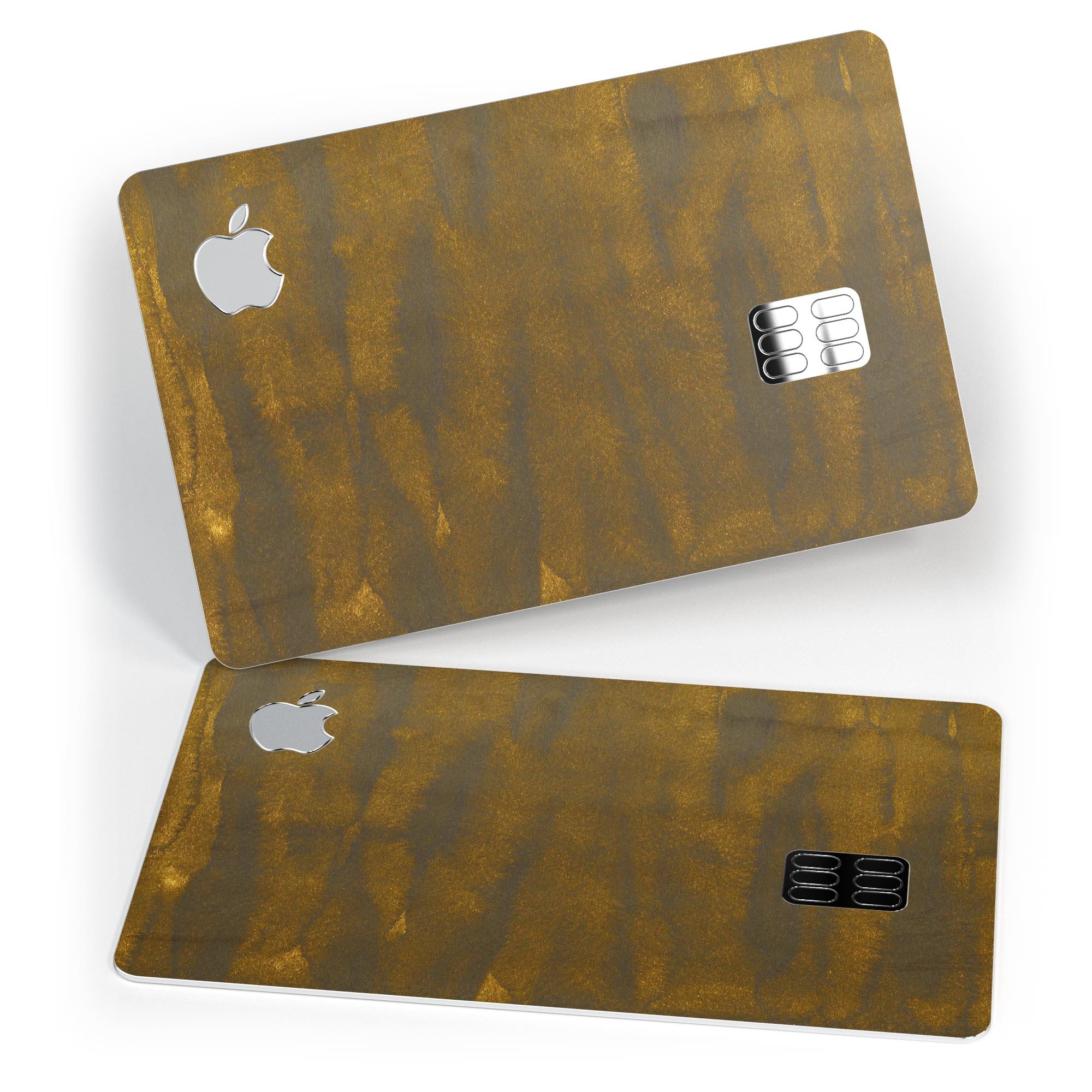 Grunge Dark Golden Stripes decal skin-kit for Apple Card, showcasing premium vinyl design with a stylish finish.