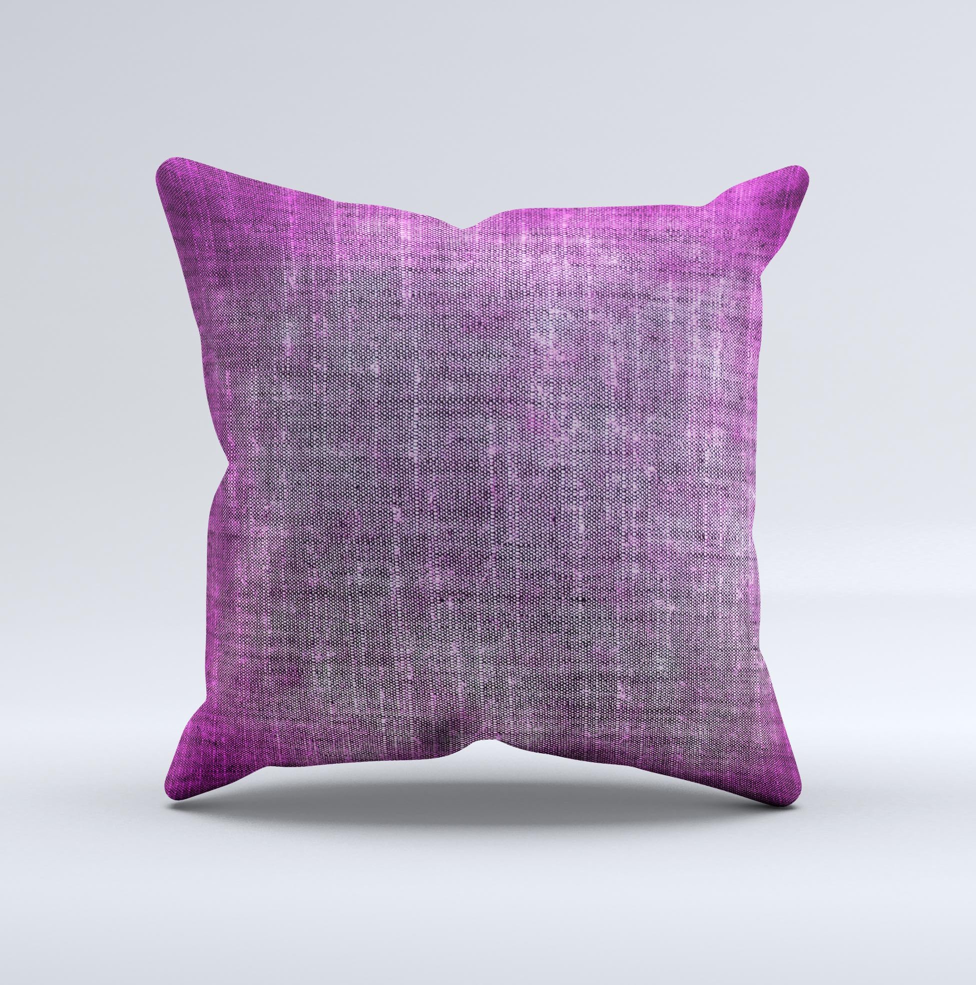 Grunge Dark Pink Texture Ink-Fuzed Decorative Throw Pillow showcasing a unique textured design with rich dark pink hues, handcrafted in Virginia.