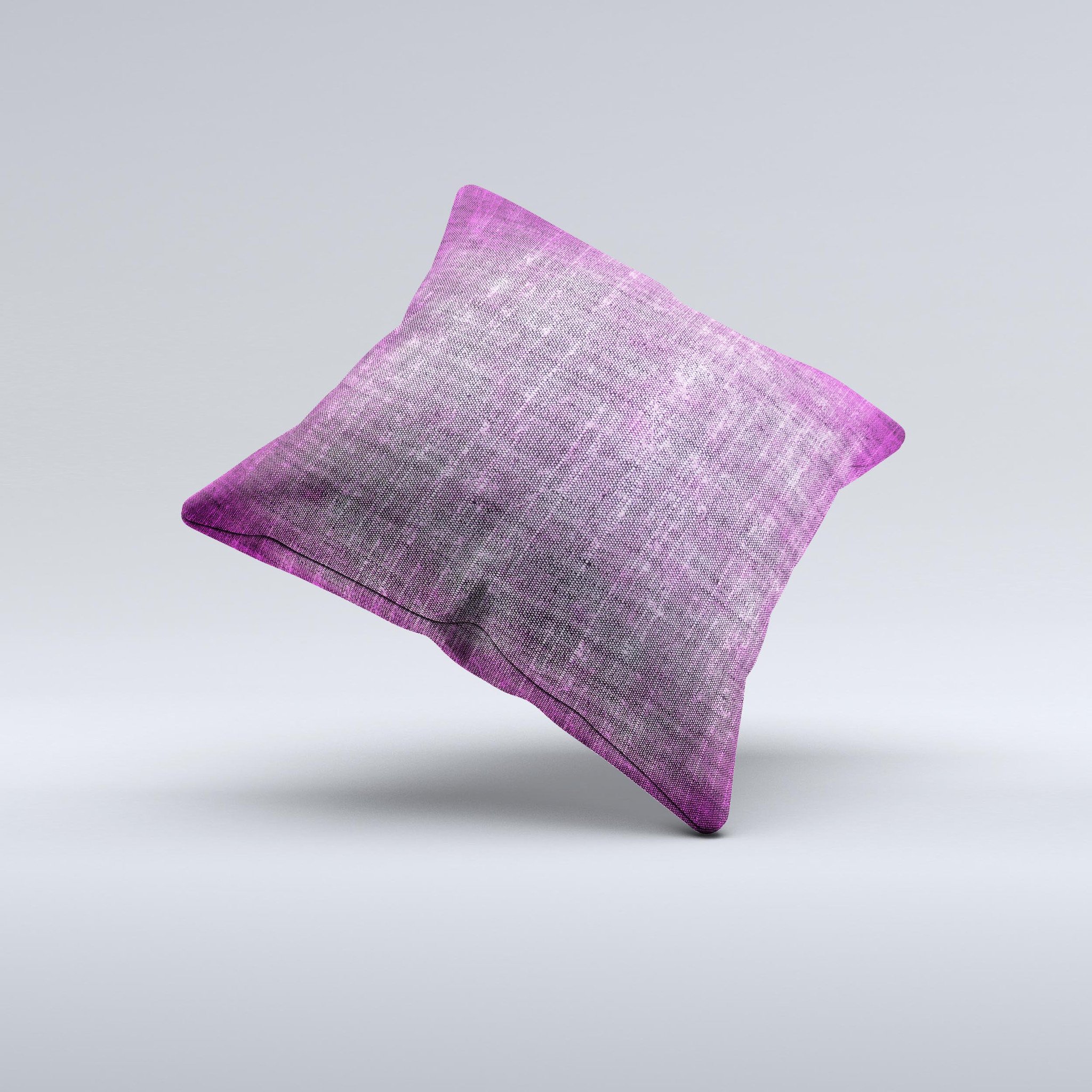 Grunge Dark Pink Texture Ink-Fuzed Decorative Throw Pillow showcasing a unique textured design with rich dark pink hues, handcrafted in Virginia.