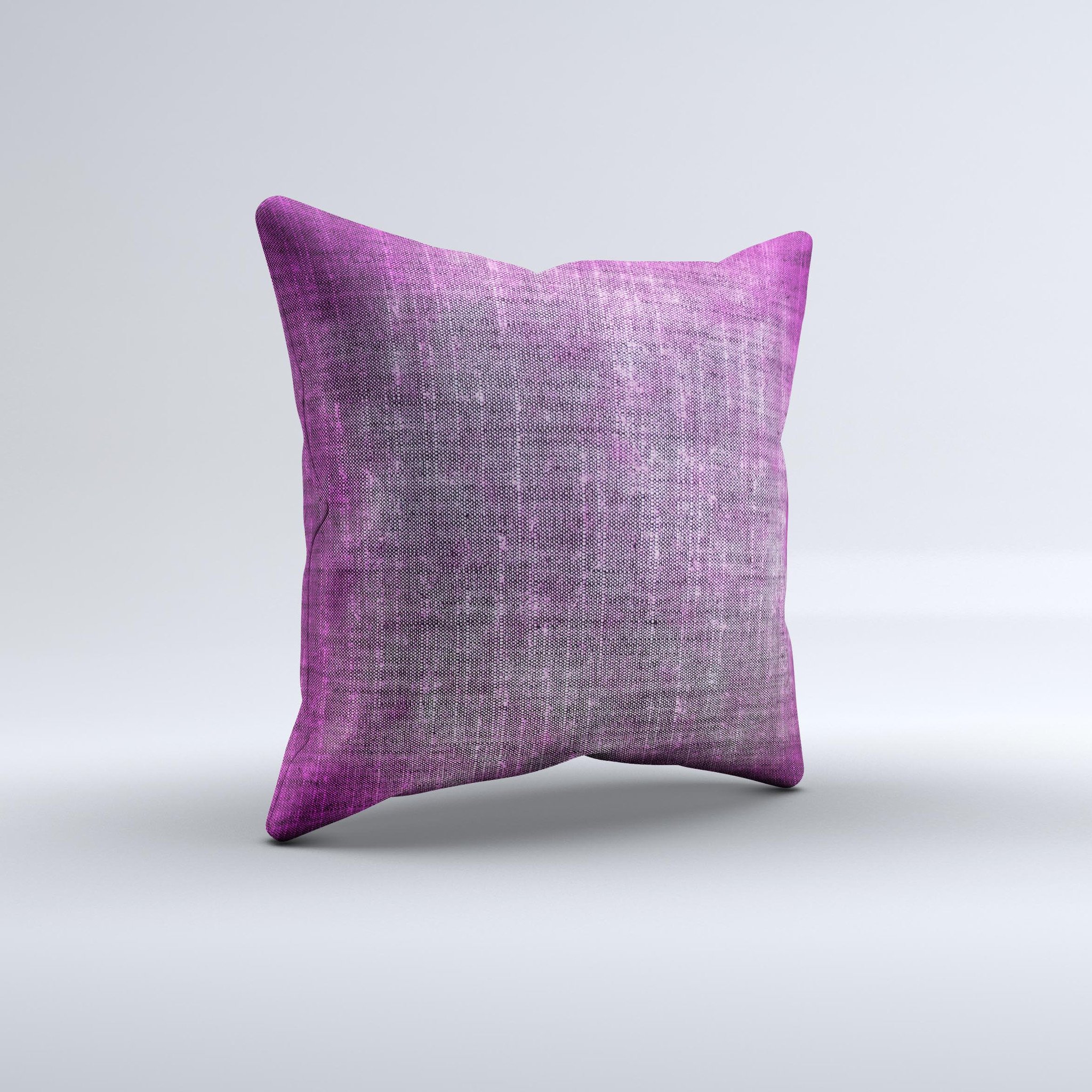 Grunge Dark Pink Texture Ink-Fuzed Decorative Throw Pillow showcasing a unique textured design with rich dark pink hues, handcrafted in Virginia.