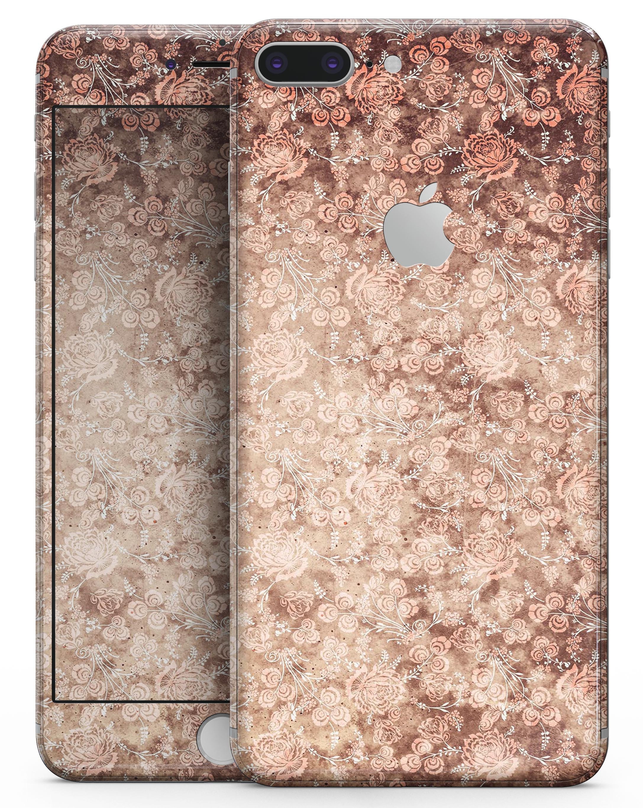Grunge Floral Abstract Pattern skin for iPhone 8 and 8 Plus, showcasing vibrant floral designs on a sleek vinyl surface.