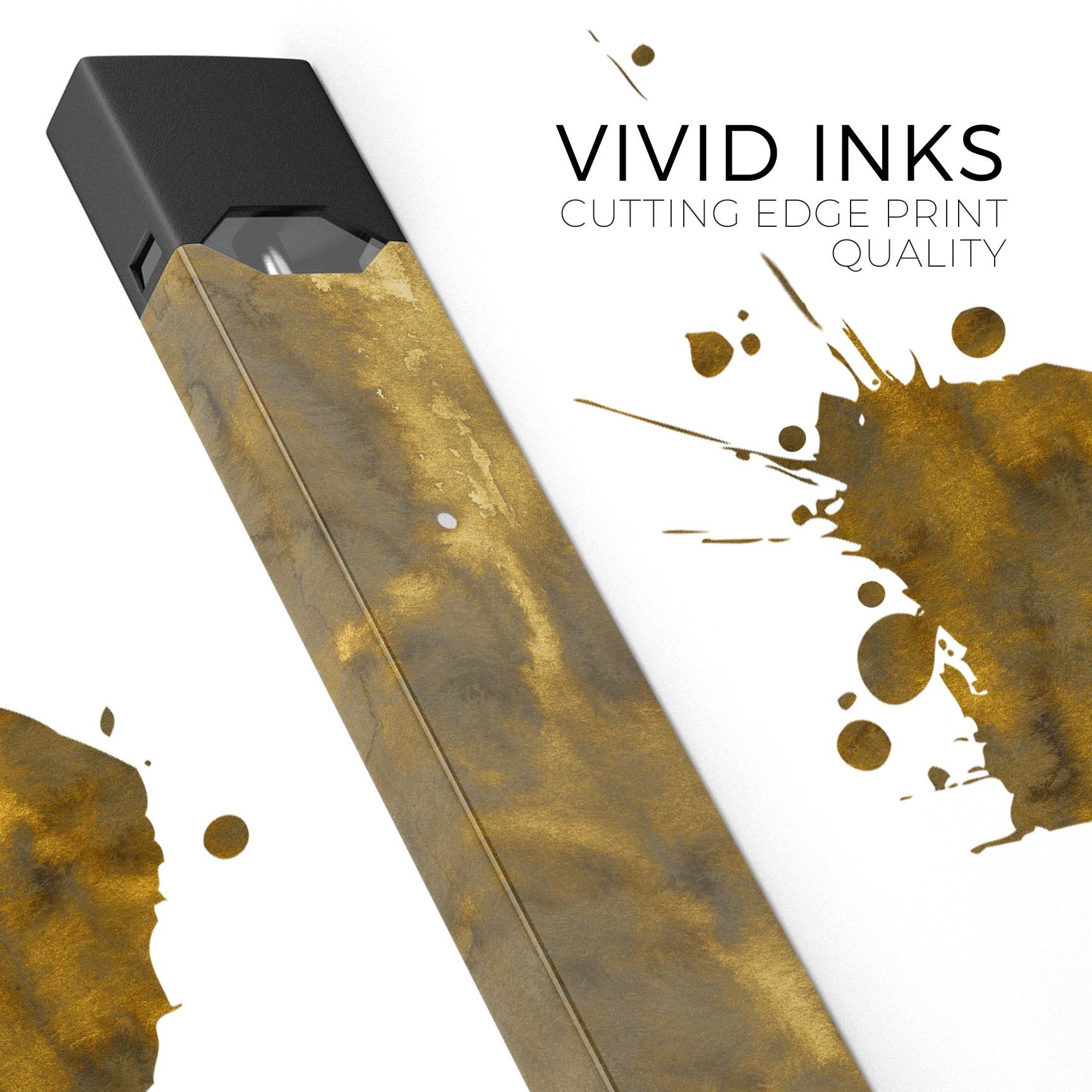 Grunge Golden Caverns premium decal skin-wrap sticker for JUUL device, featuring a unique grunge design and protective layers.