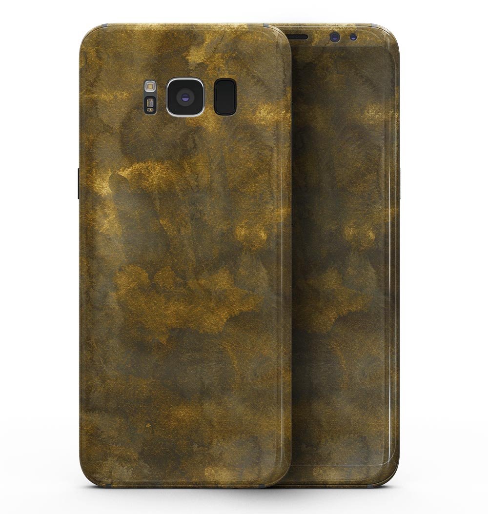 Grunge Golden Watercolor skin for Samsung Galaxy S8, showcasing vibrant colors and intricate design.