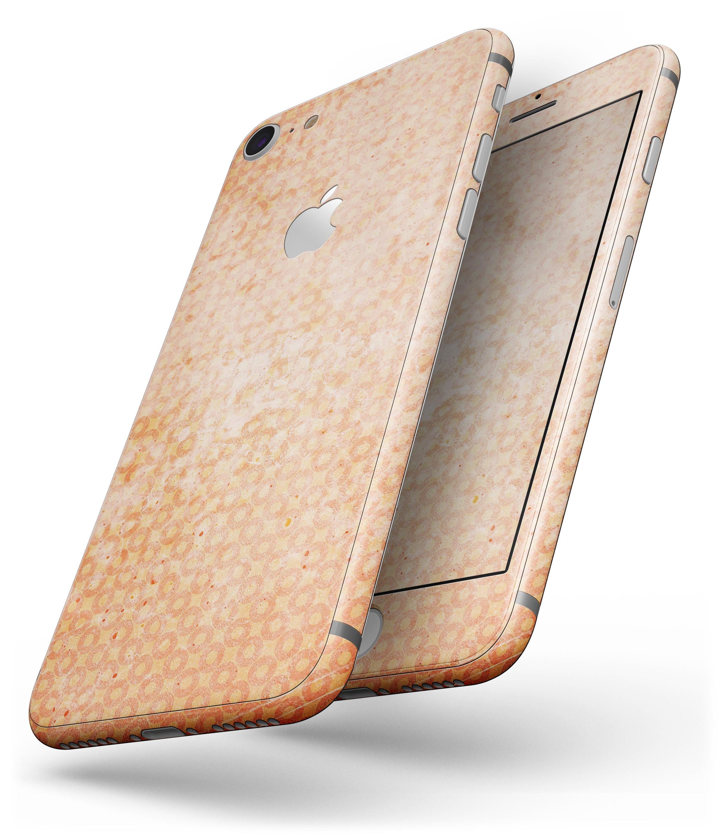 Grunge Orange Micro Shape Pattern skin for iPhone 8 or 8 Plus, showcasing vibrant colors and unique design.