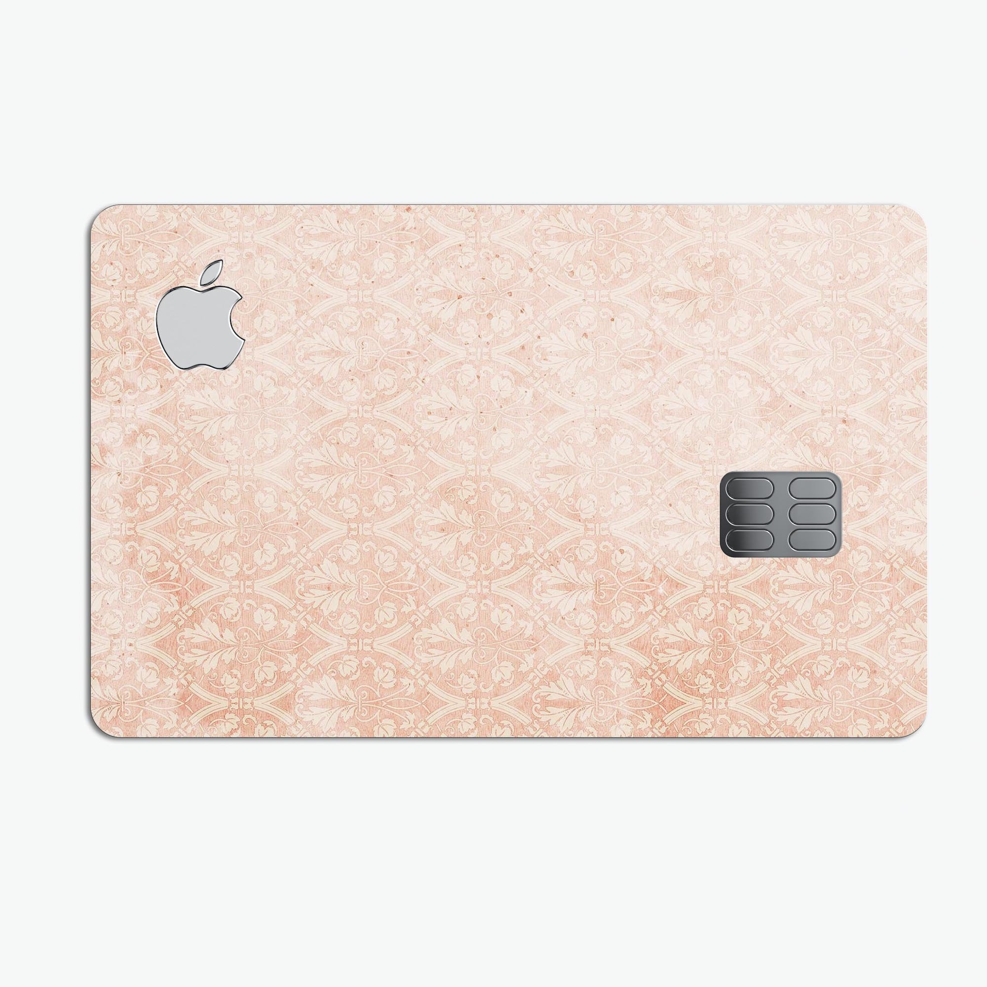 Grunge Tangerine Pattern Premium Protective Decal for Apple Card, showcasing vibrant colors and stylish design.