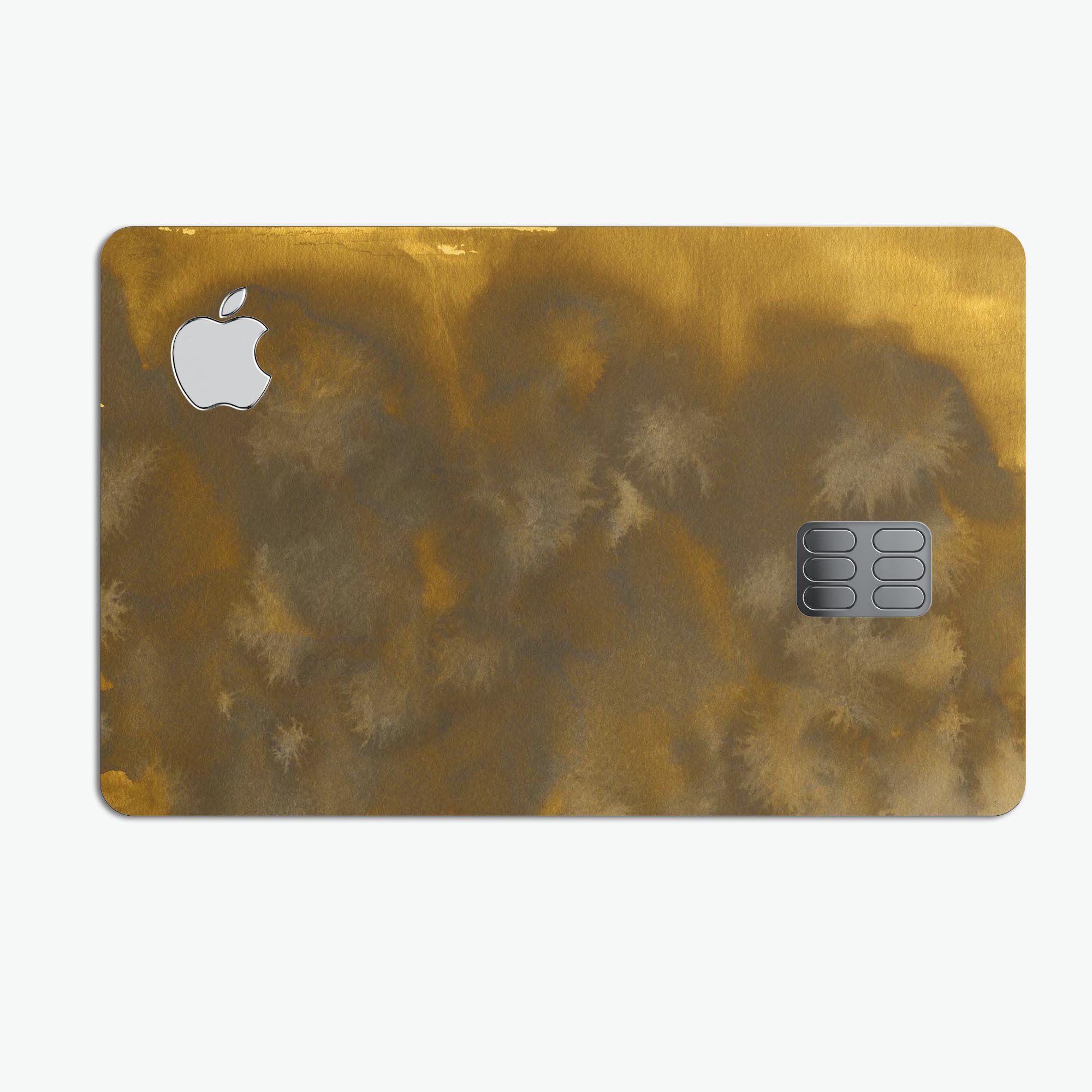 Grunge Yellow and Gray Explosions decal skin for Apple Card, showcasing a vibrant design with protective features.