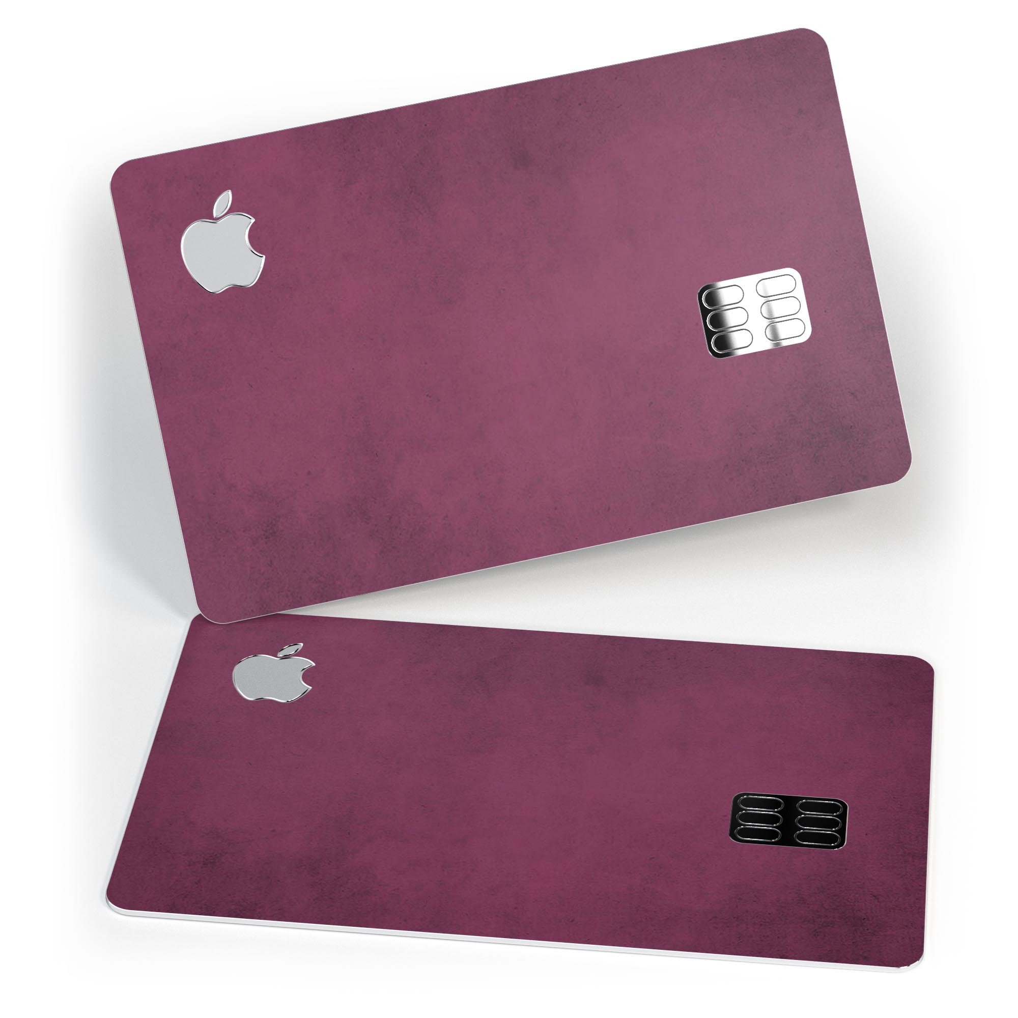 Grungy Burgundy Premium Protective Decal Skin-Kit for Apple Card, showcasing its stylish design and durable material.