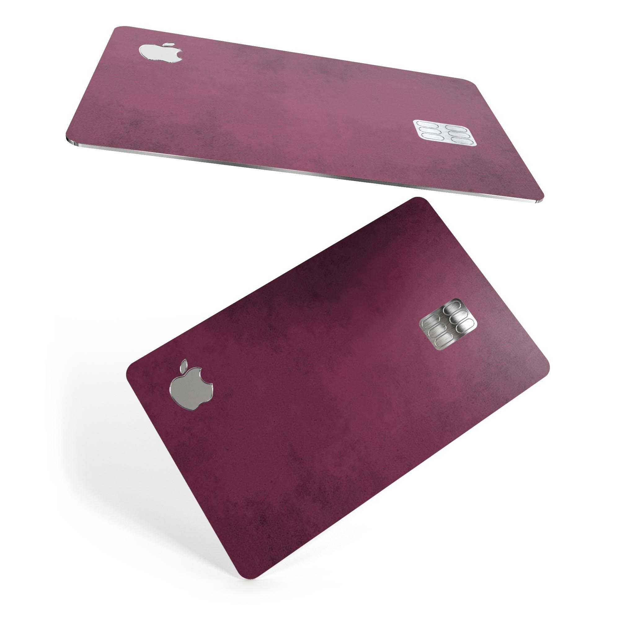 Grungy Burgundy Premium Protective Decal Skin-Kit for Apple Card, showcasing its stylish design and durable material.