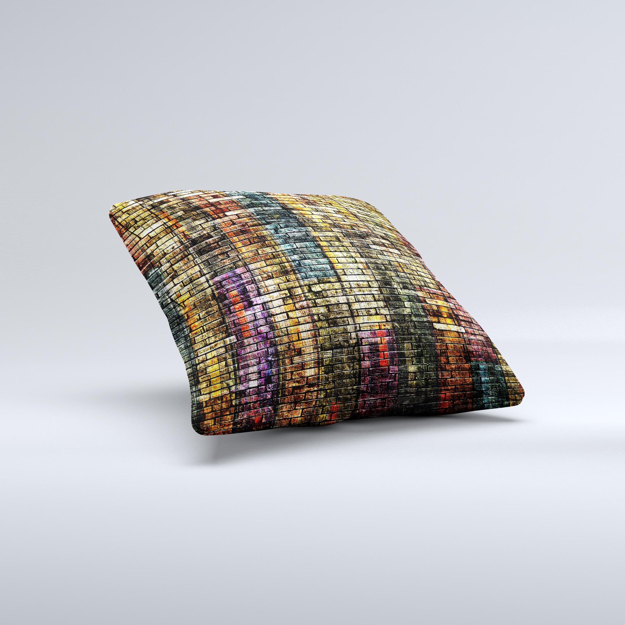 Grungy Dark Small Tiled Ink-Fuzed Decorative Throw Pillow featuring a unique tile pattern and high-quality fabric.