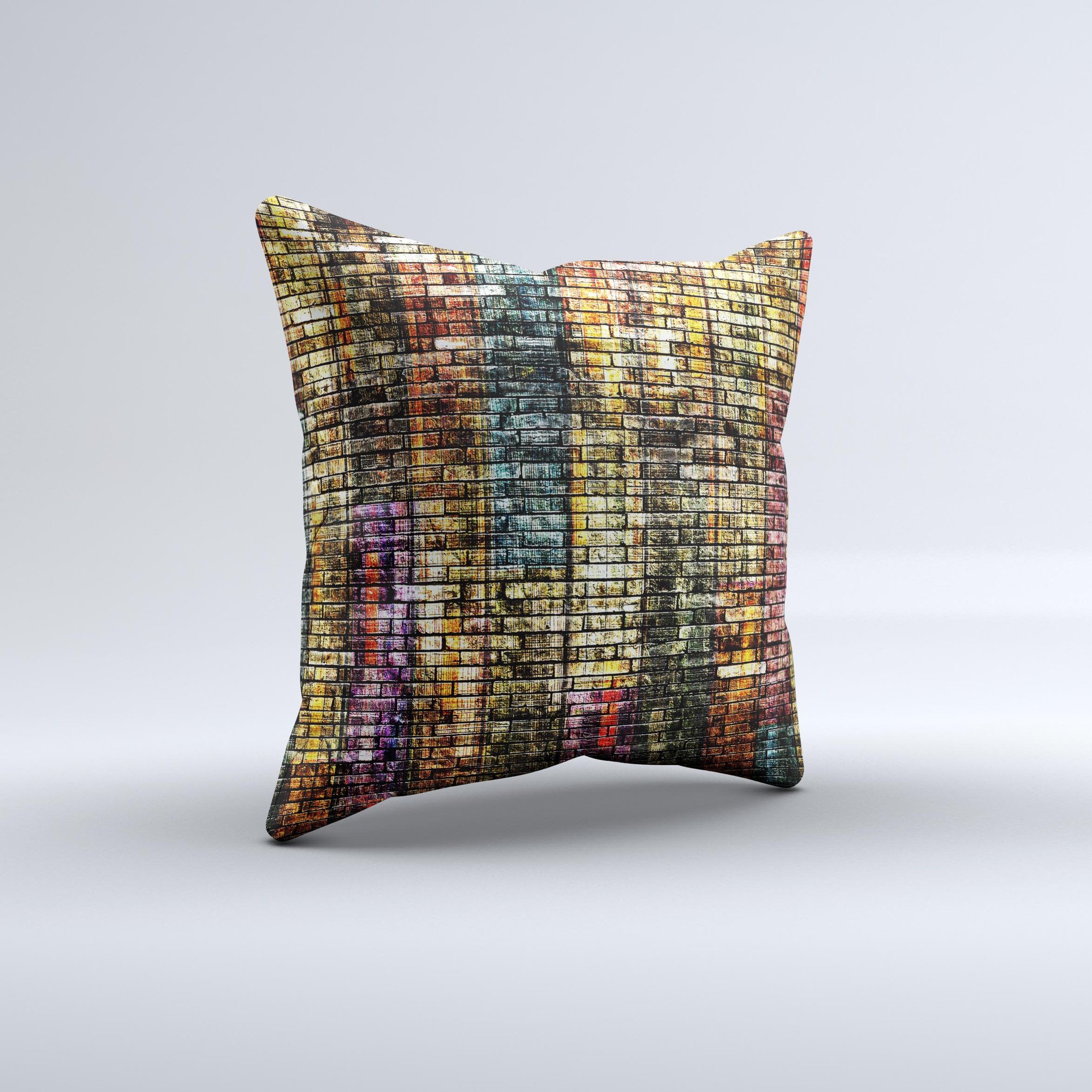 Grungy Dark Small Tiled Ink-Fuzed Decorative Throw Pillow featuring a unique tile pattern and high-quality fabric.