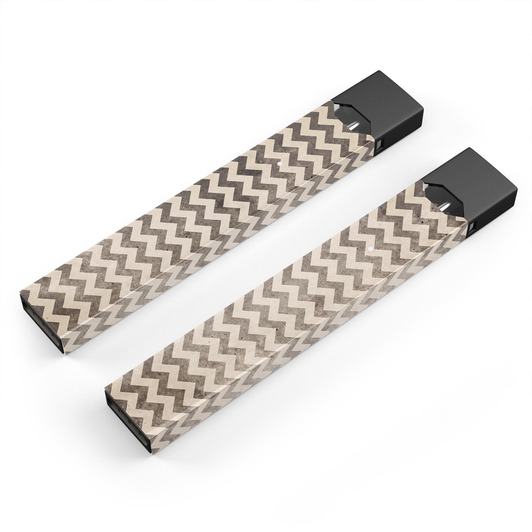 Grungy Faded Horizontal Chevron Pattern decal applied on a JUUL vaping device, showcasing its stylish design and protective features.