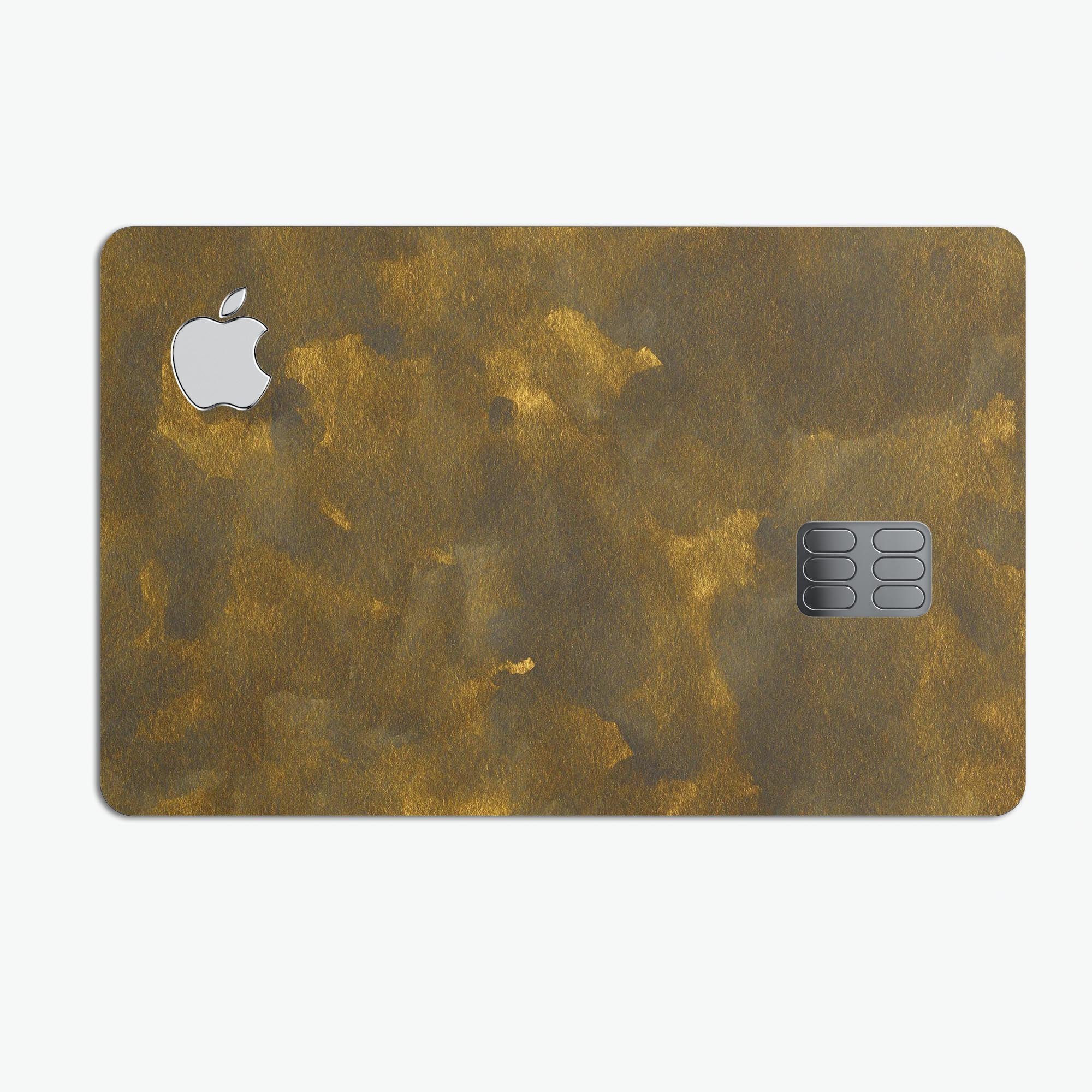Grungy Golden Fog V1 decal skin for Apple Card, showcasing its unique design and premium vinyl material.