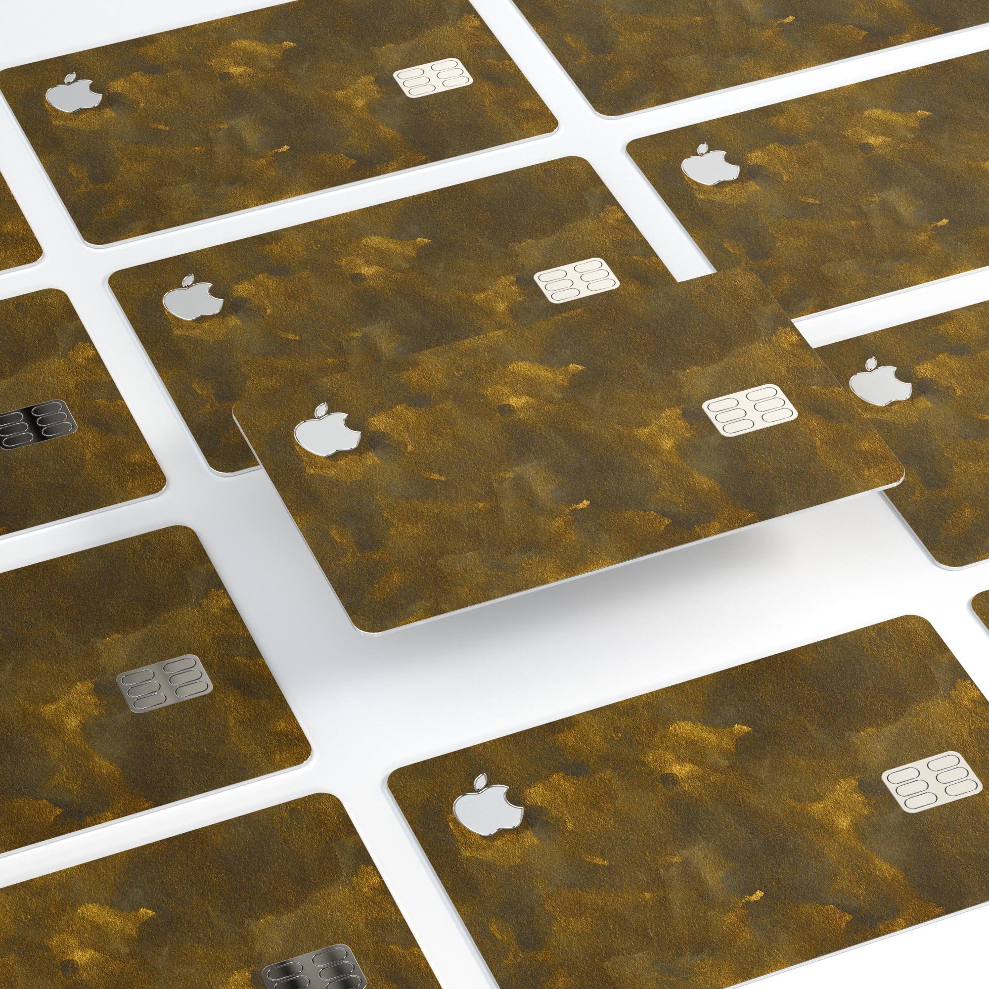 Grungy Golden Fog V1 decal skin for Apple Card, showcasing its unique design and premium vinyl material.