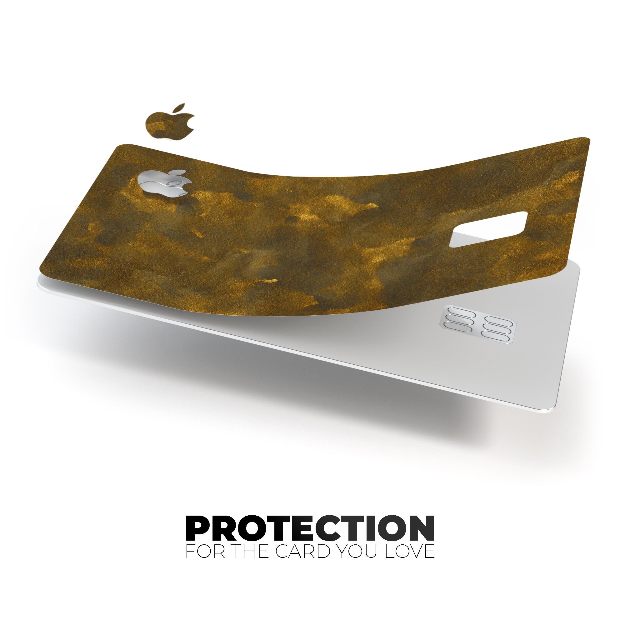 Grungy Golden Fog V1 decal skin for Apple Card, showcasing its unique design and premium vinyl material.