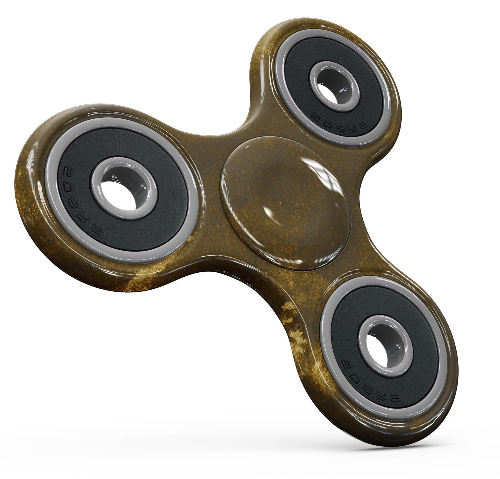 Grungy Golden Smoke Full-Body Skin-Kit for fidget spinner, showcasing a stylish design and premium vinyl material.
