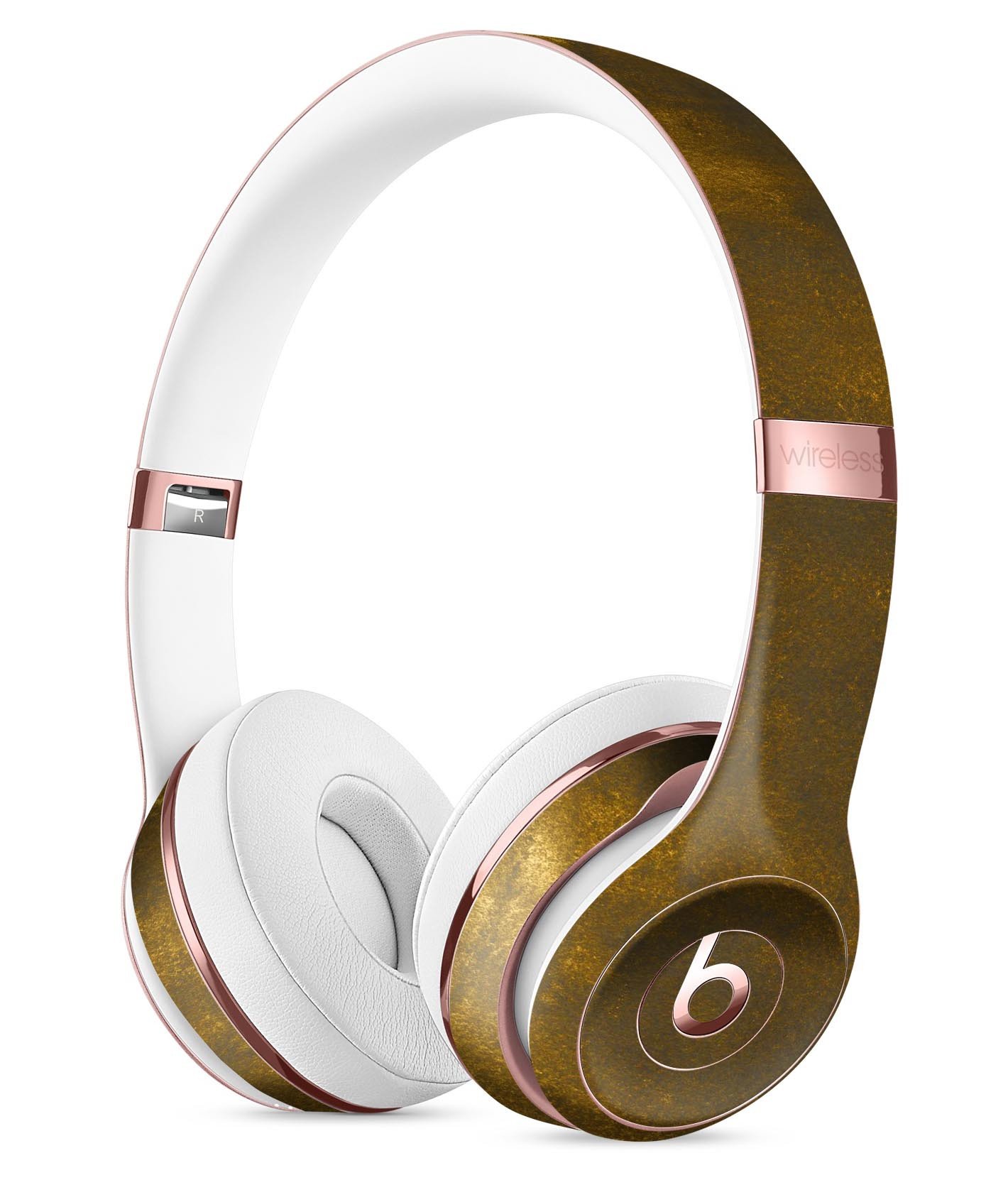 Grungy Golden Smoke Full-Body Skin Kit for Beats by Dre Solo 3, showcasing a stylish design and premium vinyl material.
