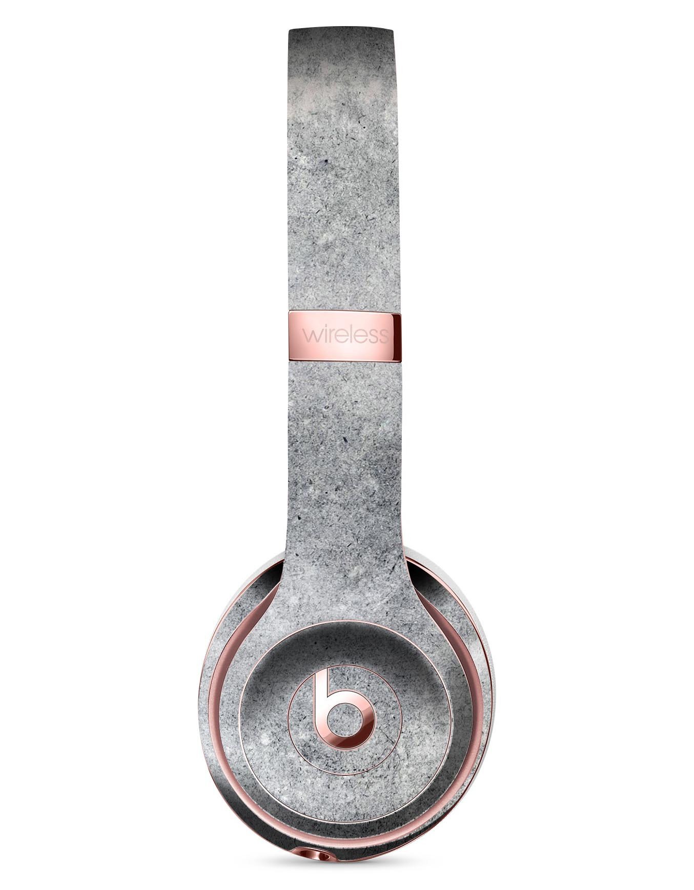 Grungy gray concrete skin kit for Beats by Dre Solo 3 Wireless Headphones, showcasing a stylish and protective design.