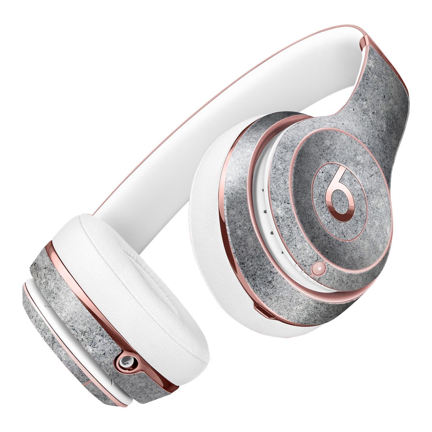 Grungy gray concrete skin kit for Beats by Dre Solo 3 Wireless Headphones, showcasing a stylish and protective design.