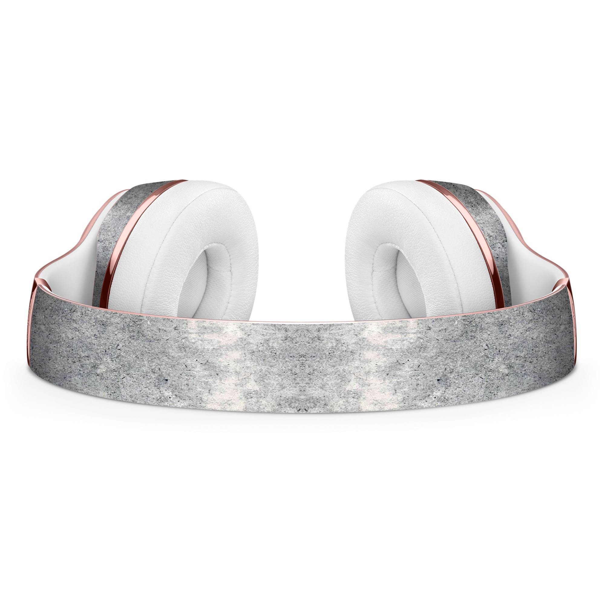 Grungy gray concrete skin kit for Beats by Dre Solo 3 Wireless Headphones, showcasing a stylish and protective design.