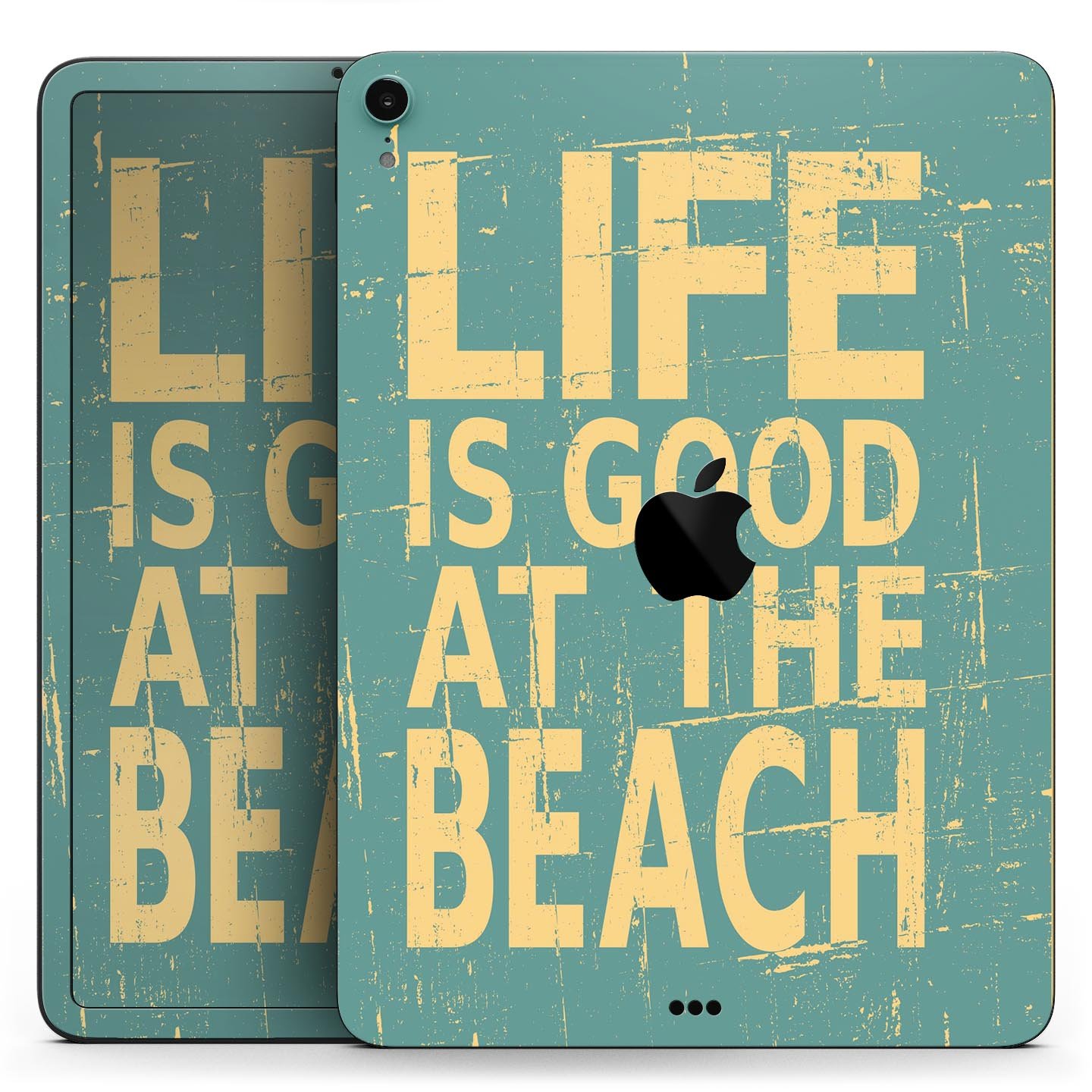 Grungy Life Is Good At The Beach full body skin decal for Apple devices, showcasing vibrant beach-themed graphics and premium 3M material.