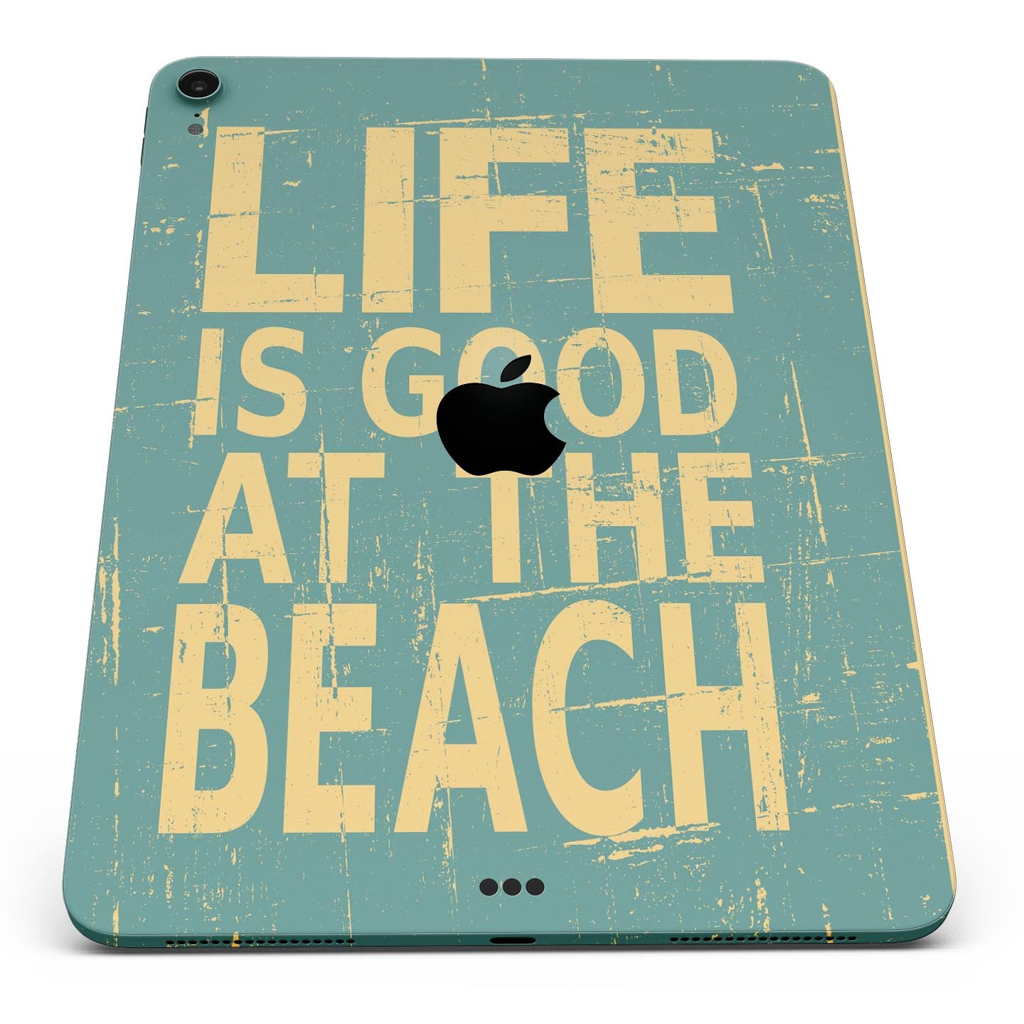 Grungy Life Is Good At The Beach full body skin decal for Apple devices, showcasing vibrant beach-themed graphics and premium 3M material.