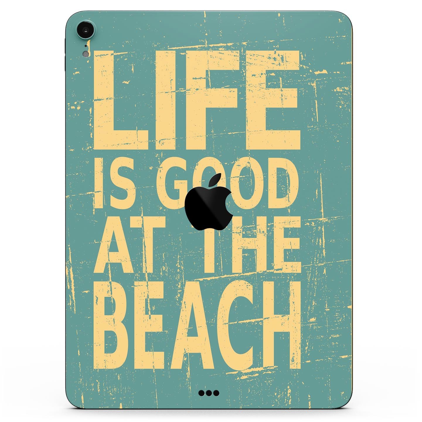 Grungy Life Is Good At The Beach full body skin decal for Apple devices, showcasing vibrant beach-themed graphics and premium 3M material.