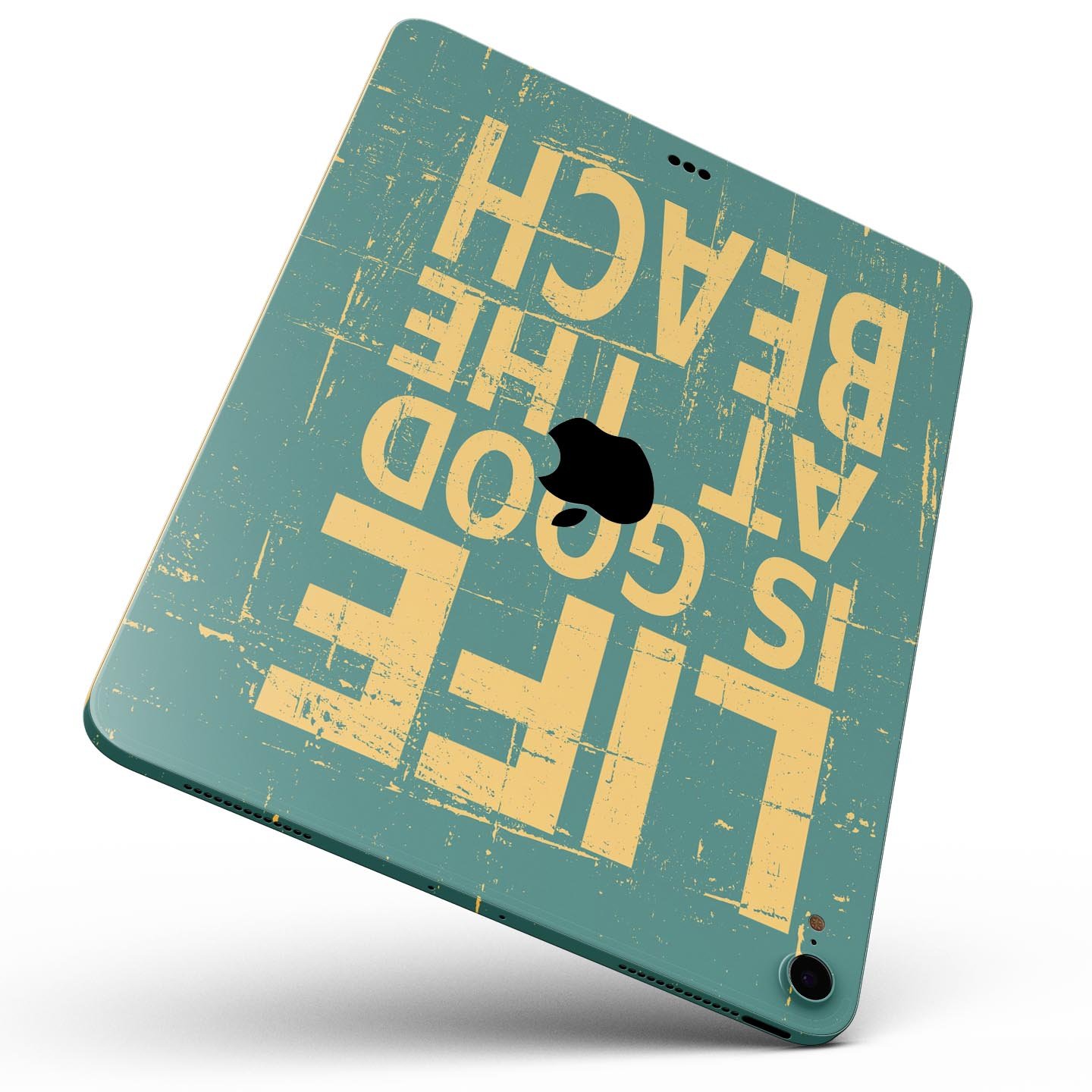 Grungy Life Is Good At The Beach full body skin decal for Apple devices, showcasing vibrant beach-themed graphics and premium 3M material.