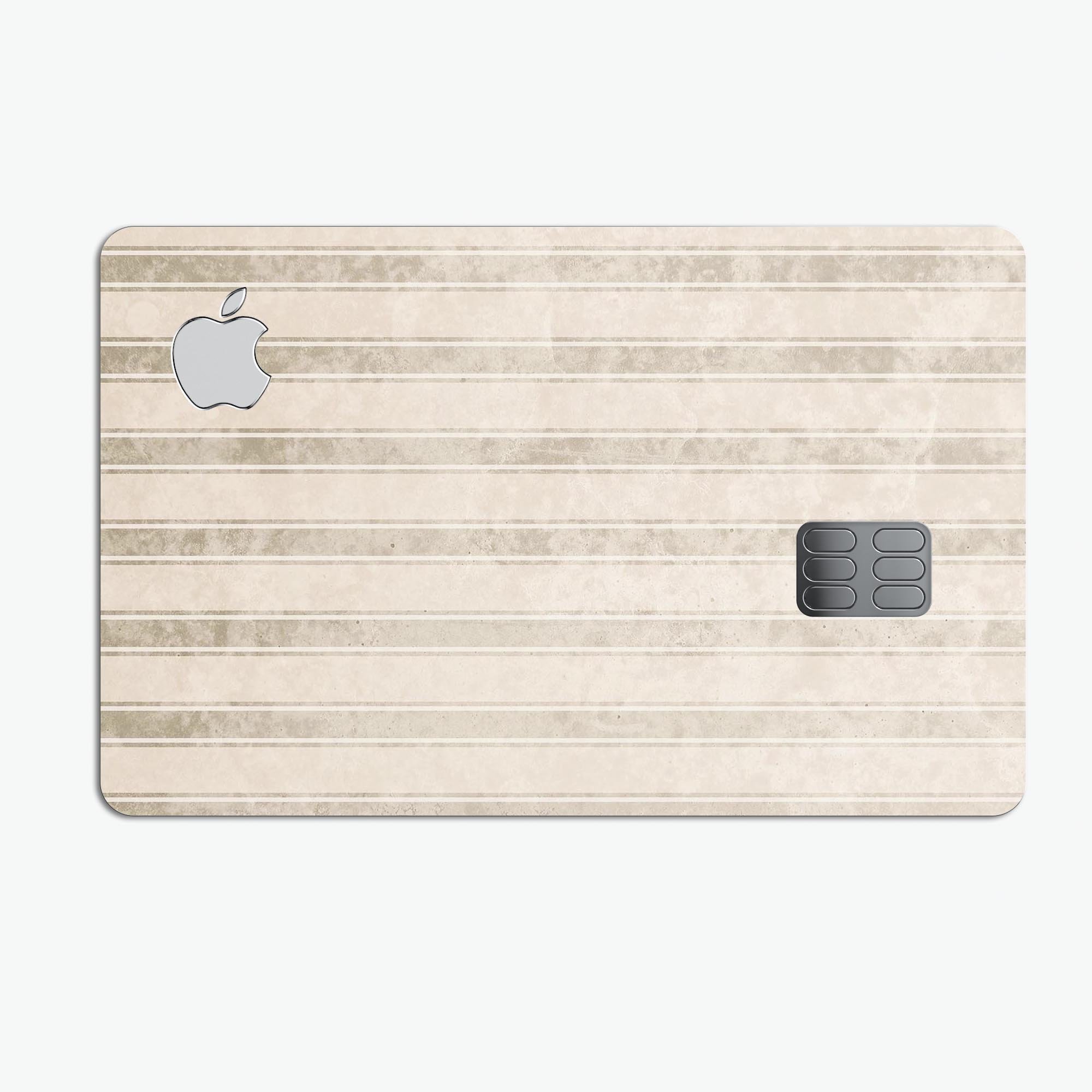Grungy Neutral Vertical Stripes skin decal for Apple Card, showcasing a stylish design with premium vinyl material.