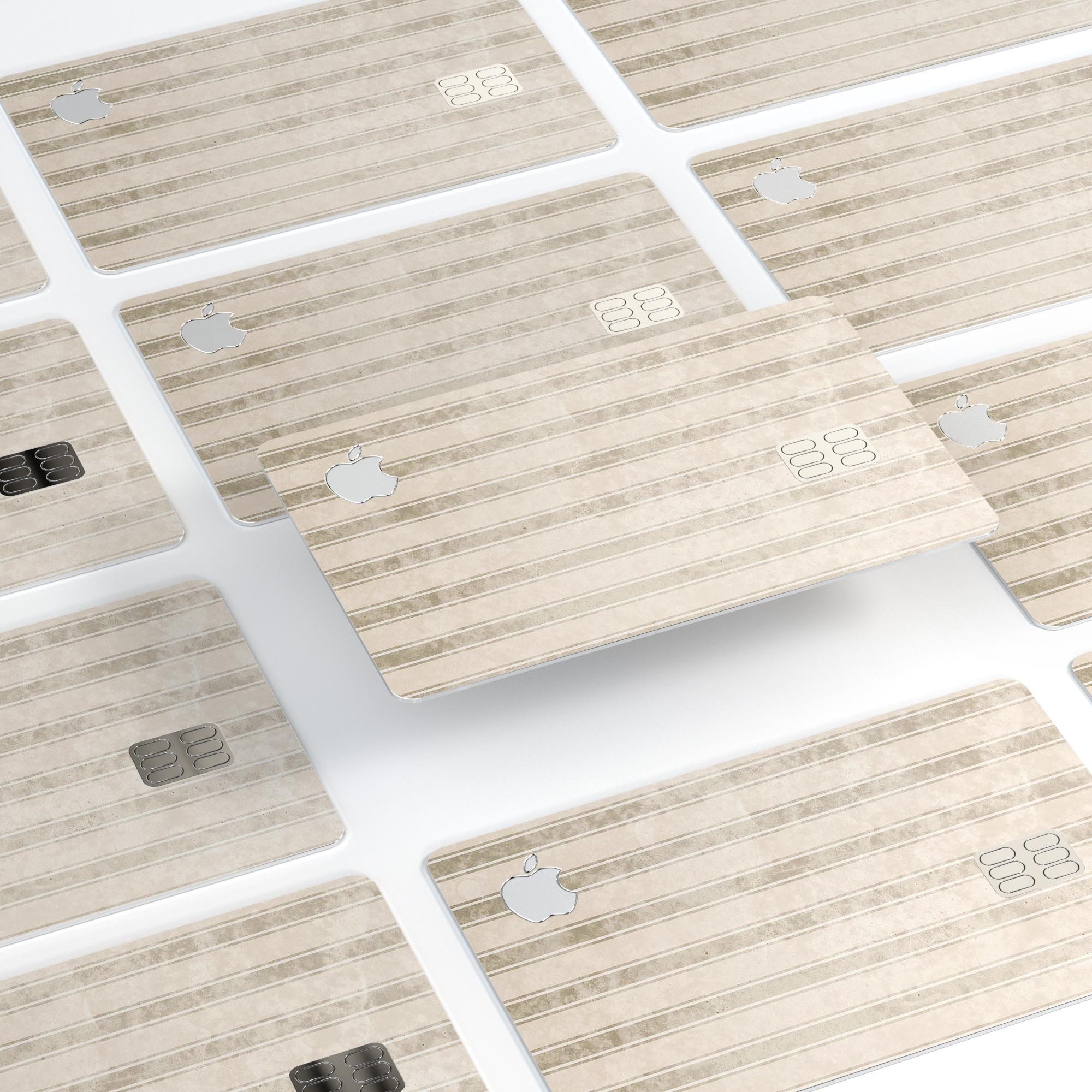 Grungy Neutral Vertical Stripes skin decal for Apple Card, showcasing a stylish design with premium vinyl material.